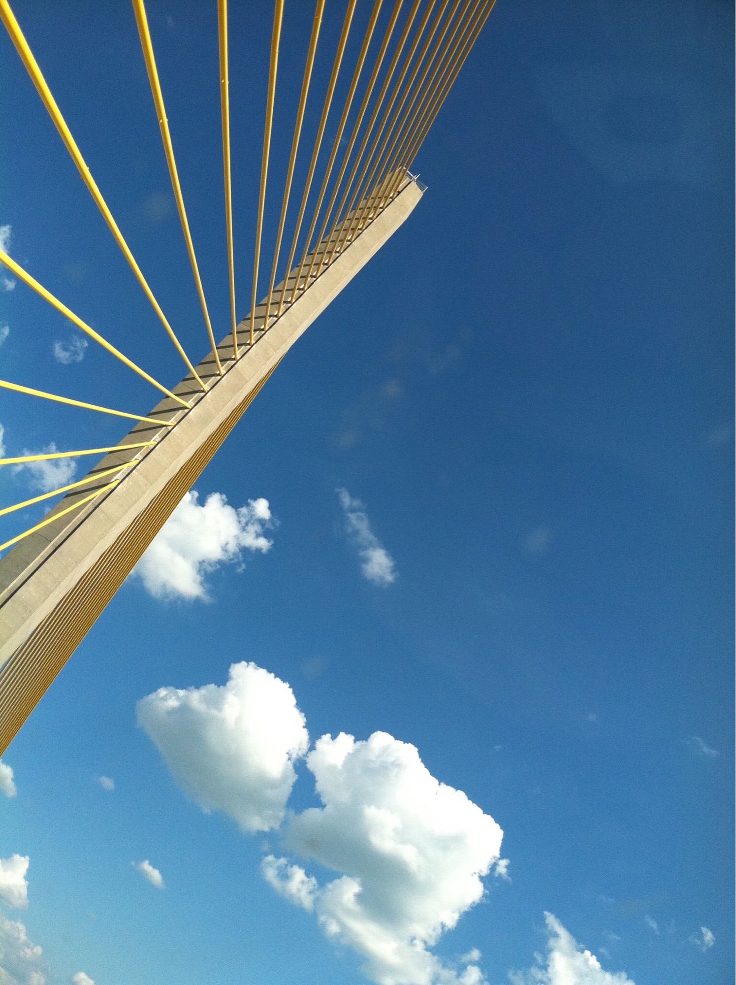 cascading supports off a bridge pointing skyward (St. Petersburg, Florida)