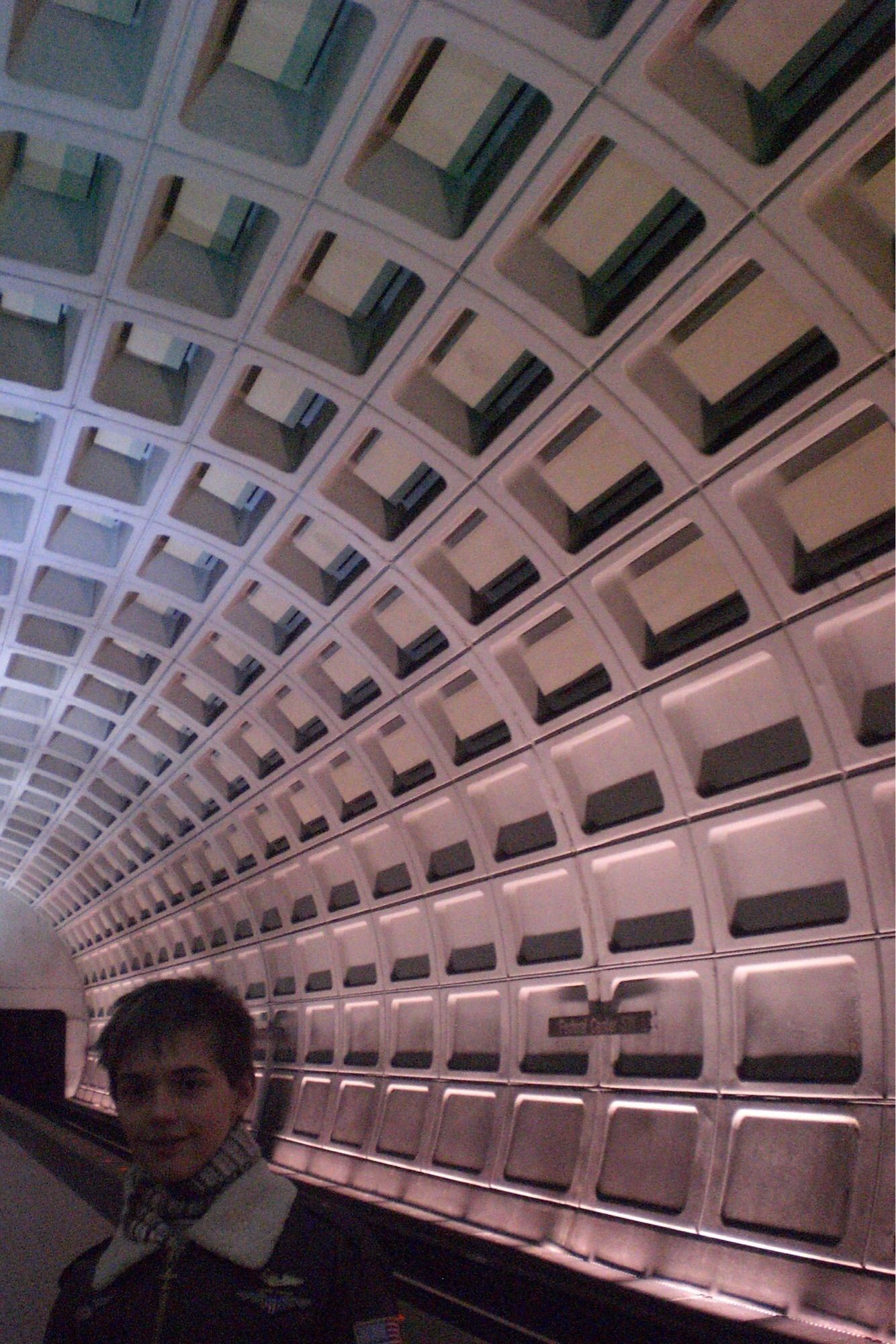 light and shadows on the ceiling in an empty Metro station (Washington, DC)