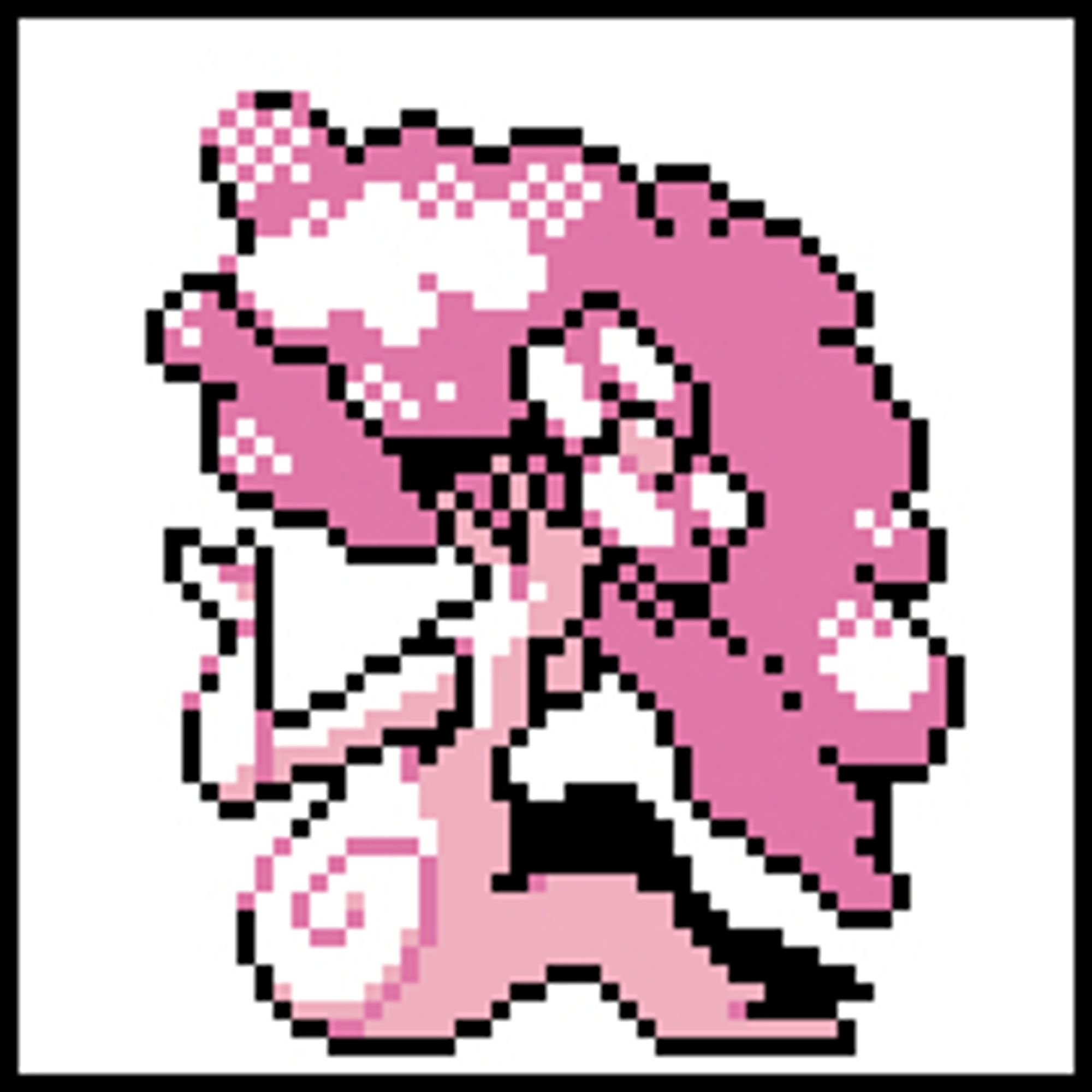 A cross between a department store mannequin and a cherry blossom tree in bloom, posed as if it's sitting on the beach, depicted in a GameBoy sprite style.