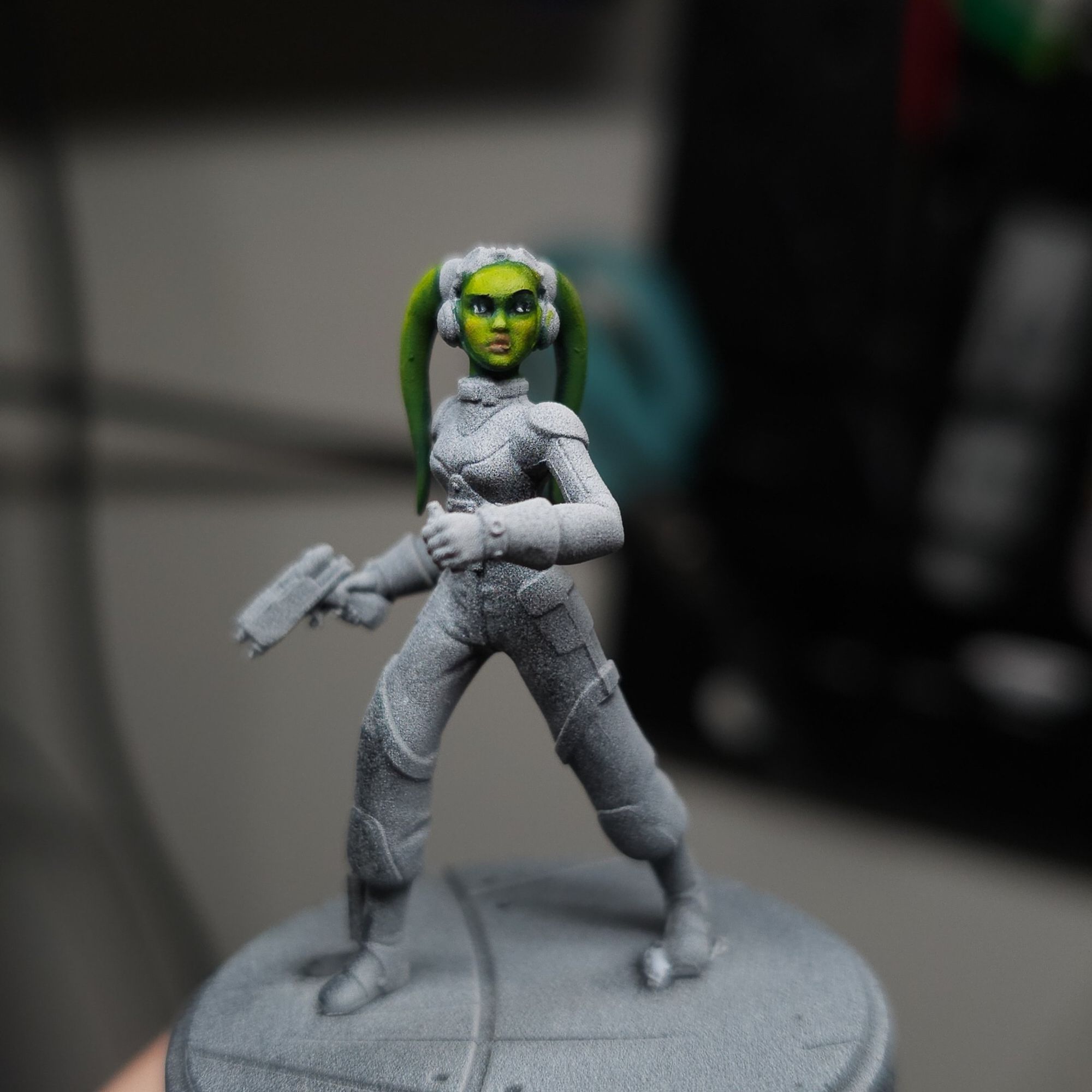 A partially painted Hera Syndulla Shatterpoint mini