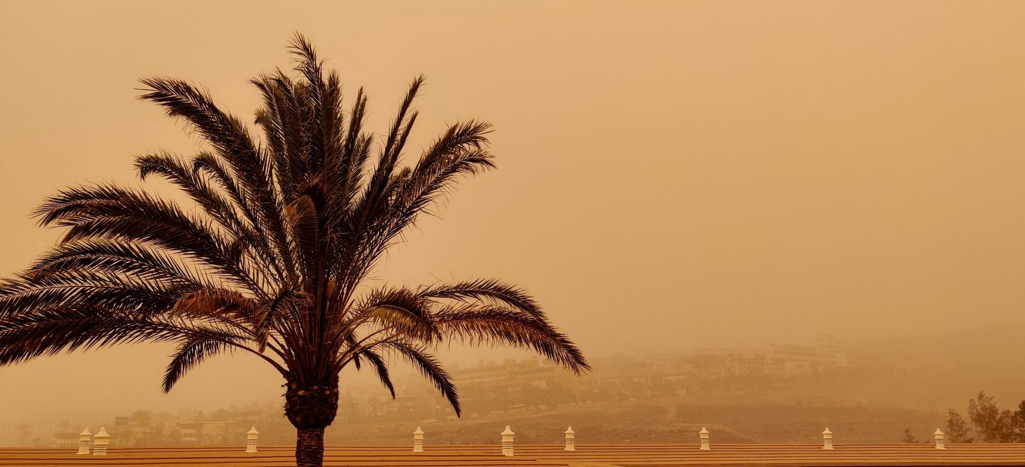 Sandsturm aus der Sahara über Fuerteventura