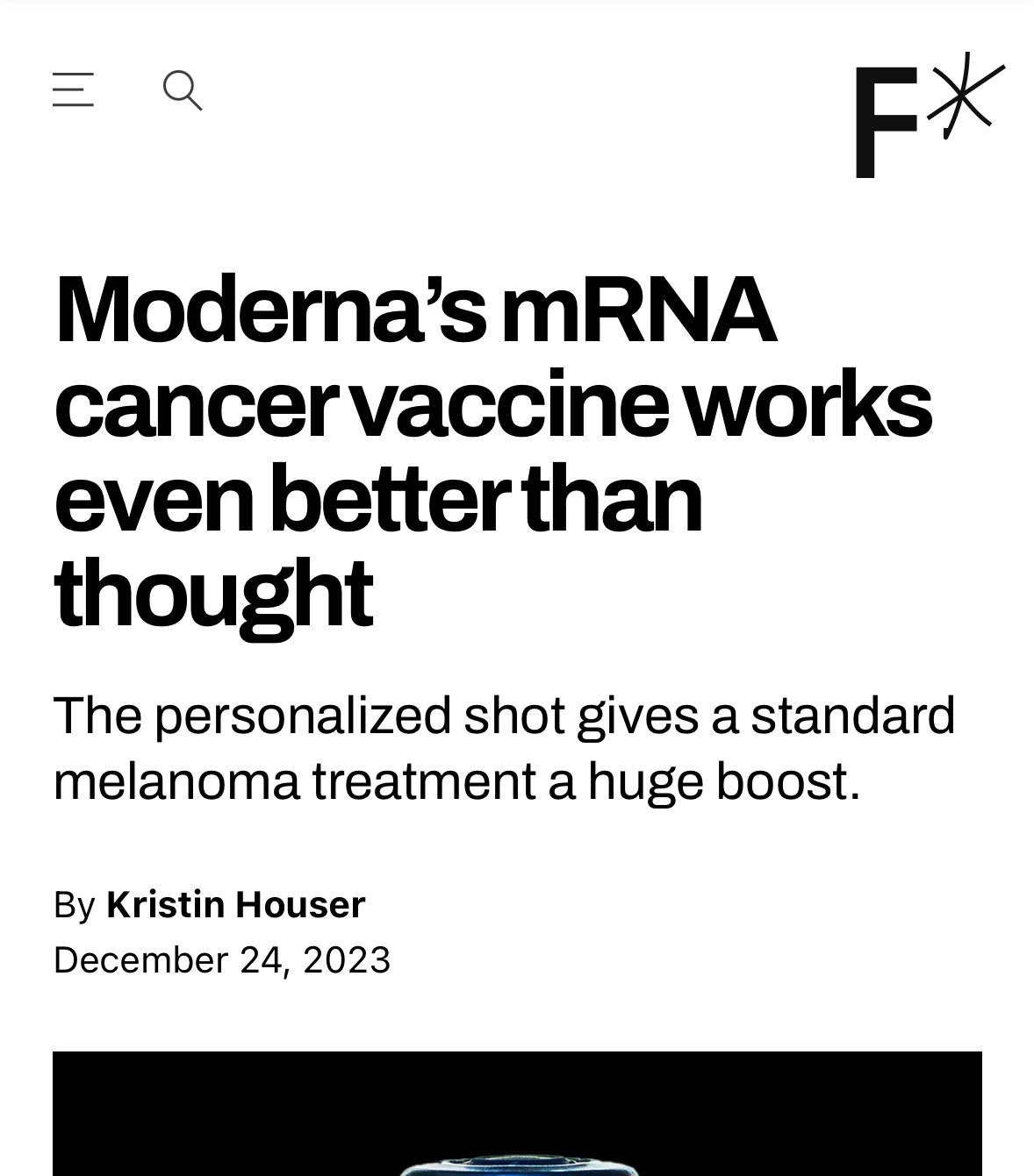 Headline: vaccine works even better than thought