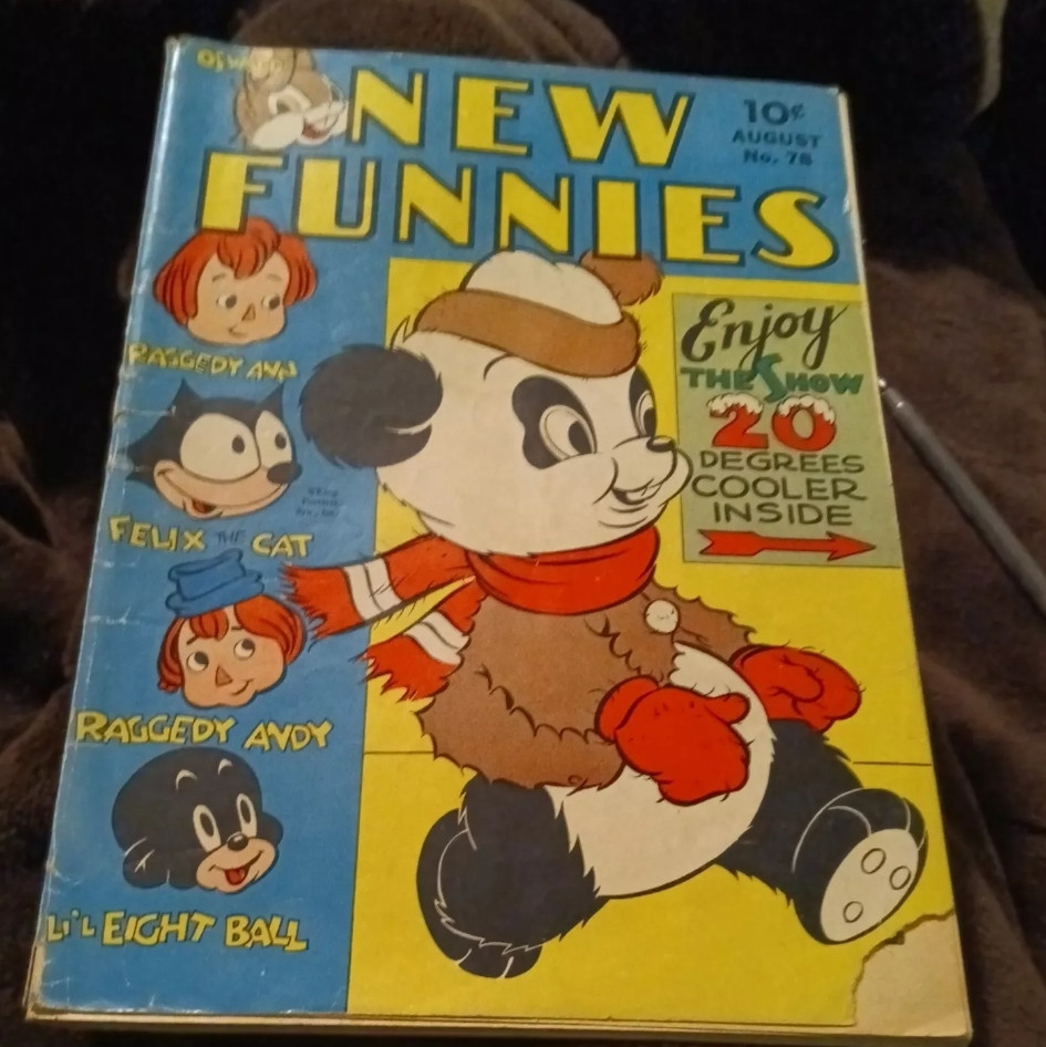 New Funnies Comics 78 Dell 1943 Golden Age Andy Panda Felix The Cat Raggedy Ann