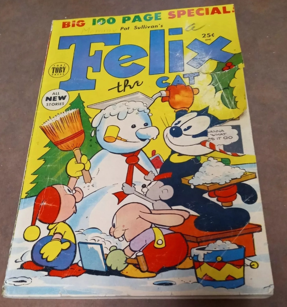 Felix the Cat #37 toby comics 1953 giant 100 pgs GOLDEN AGE mesmer christmas cvr