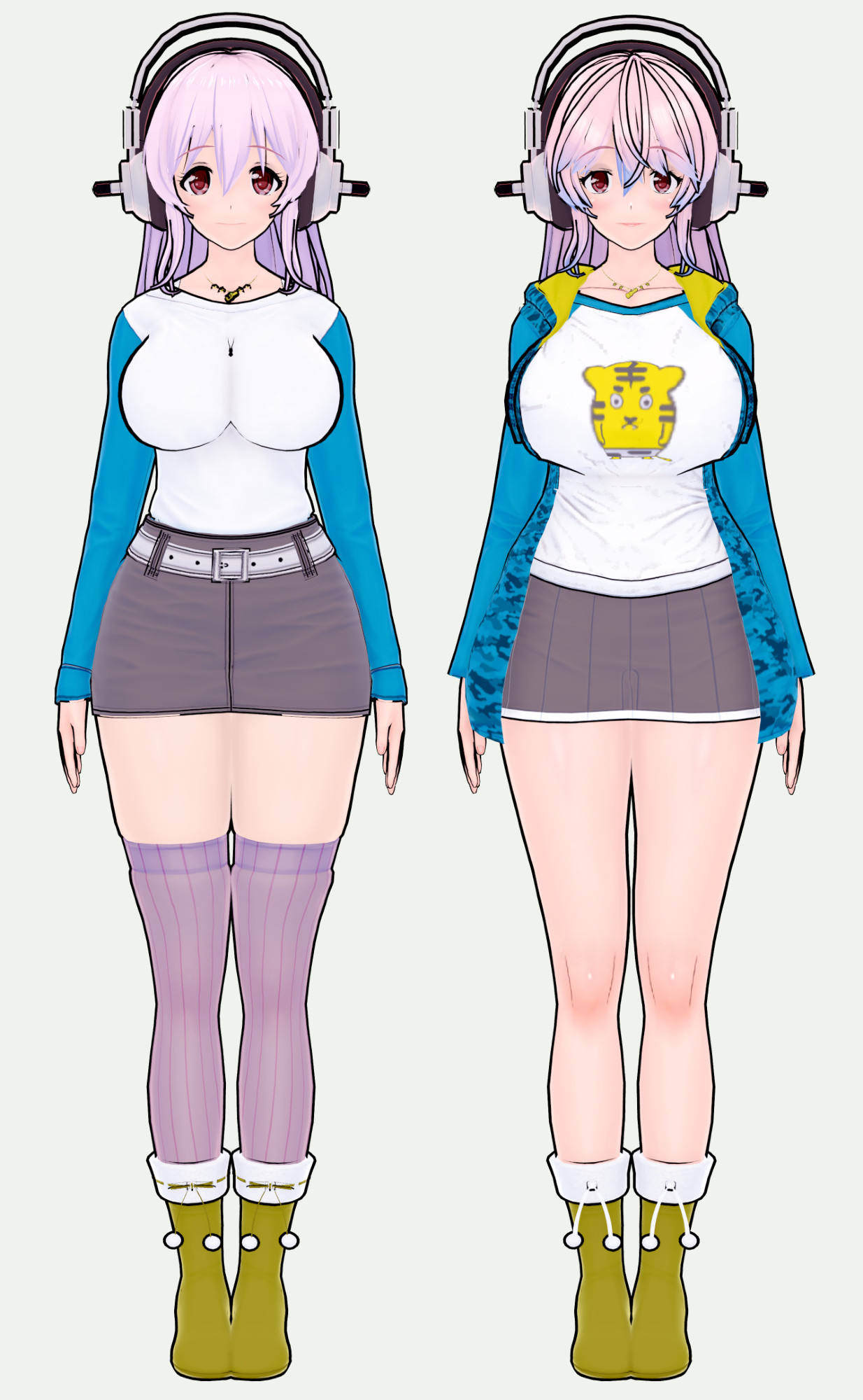 Sonico full body model before and after