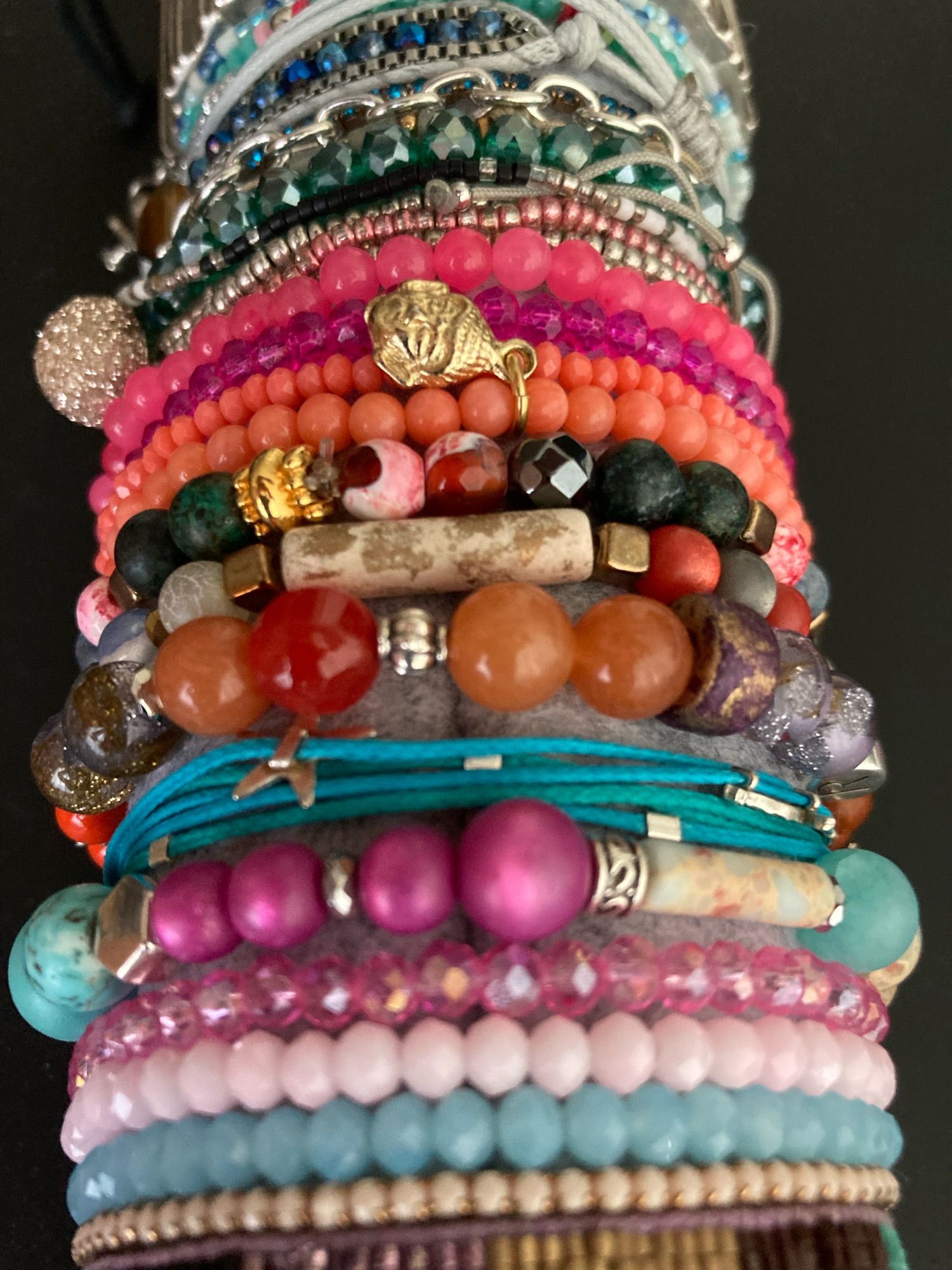 Various colorful bracelets