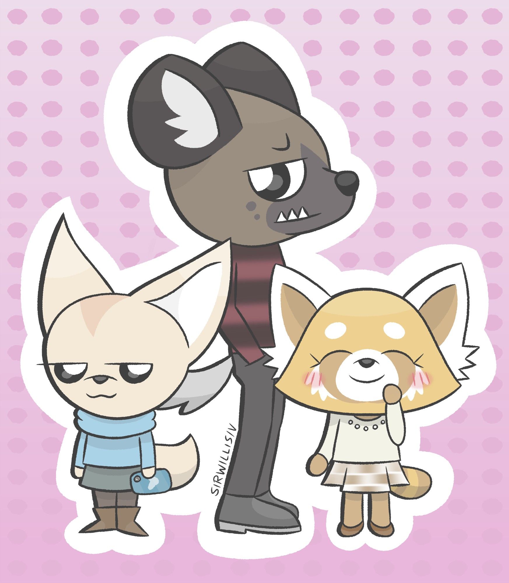 aggretsuko fanart from 2021. outdated signature.