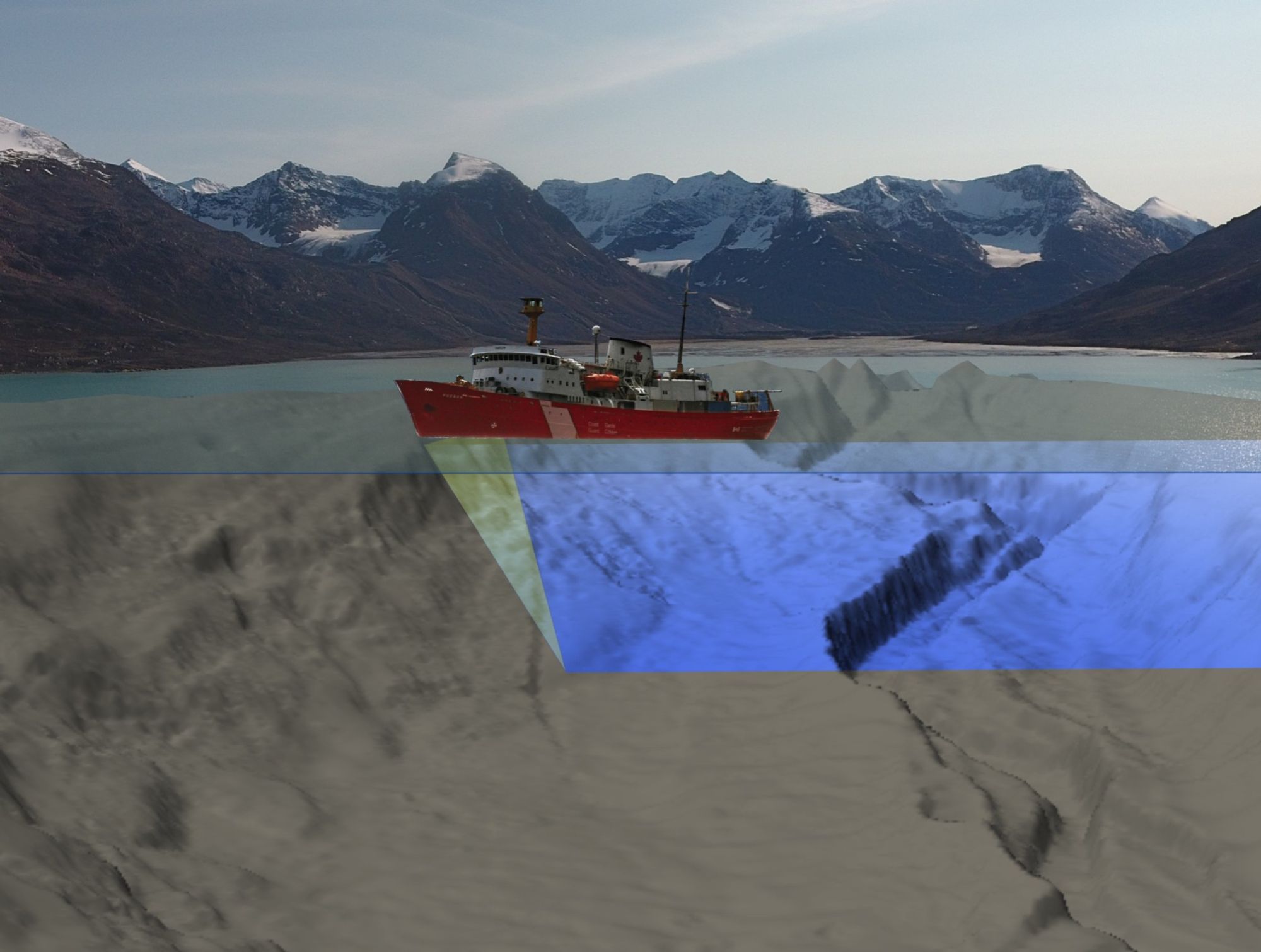 Image illustrating multibeam echosounder operations