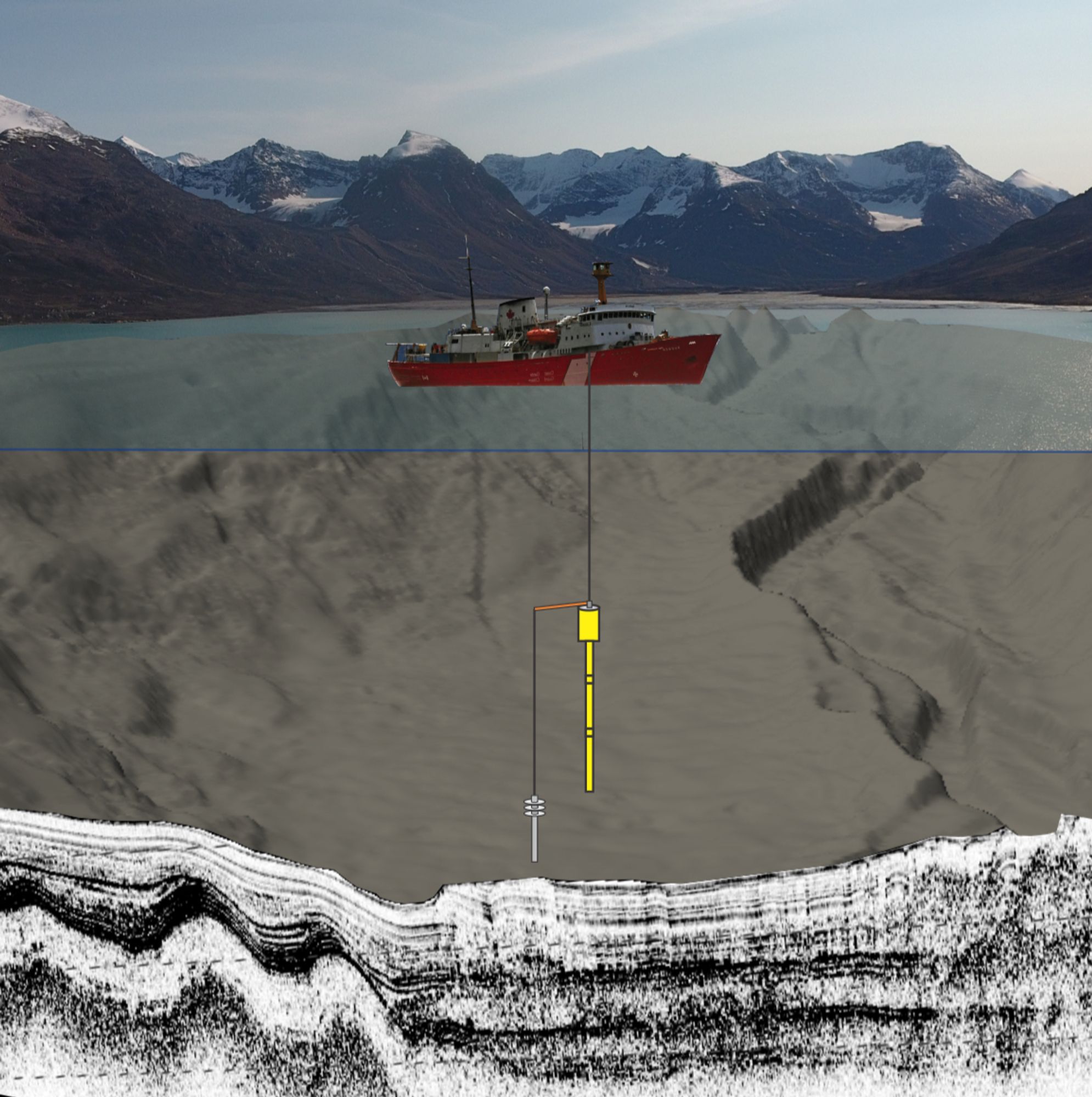 Image illustrating piston coring operations