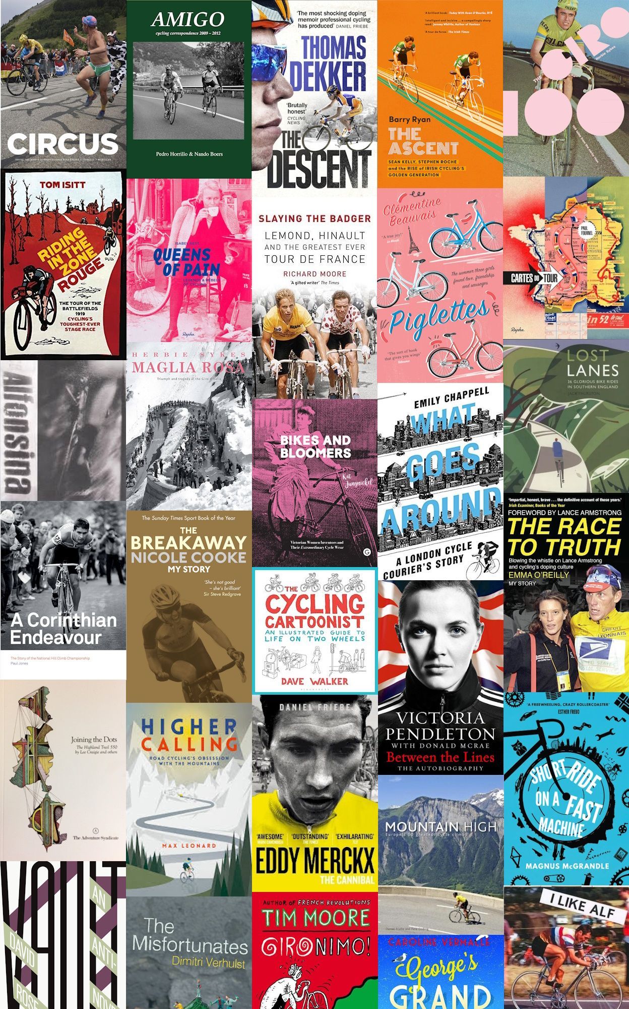 Some of my favourite cycling books since I started knocking out Café Bookshelf pieces a couple of years ago...