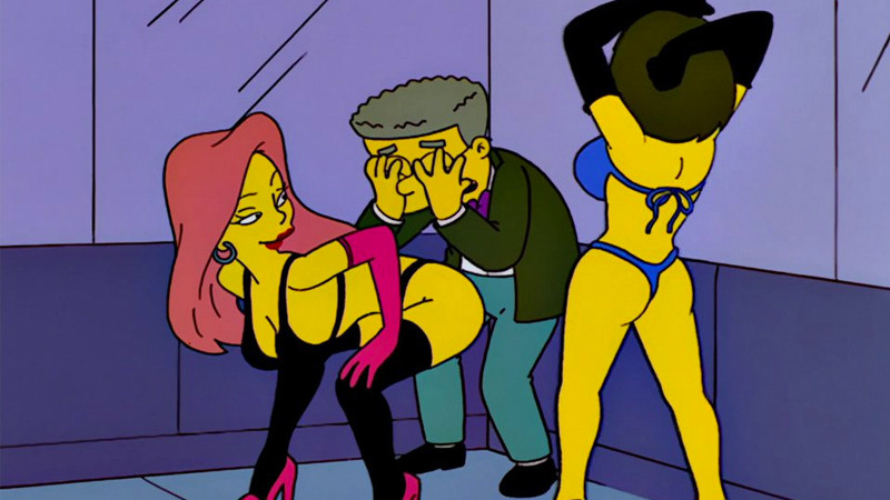 The Smithers Scared of Strippers meme