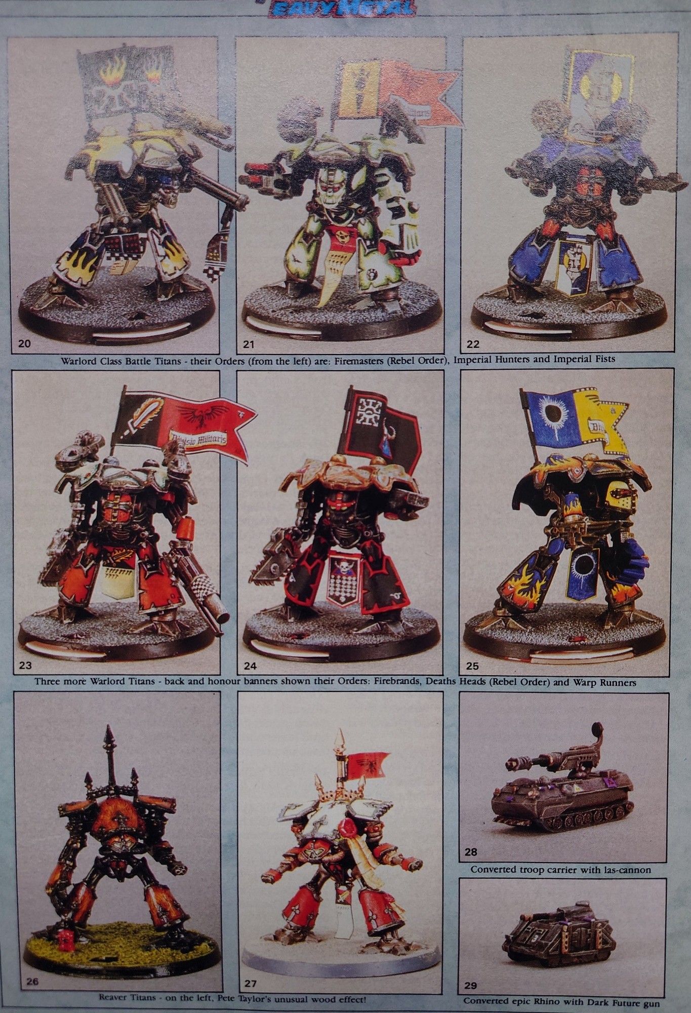 A selection of original Adeptus Titanicus titans