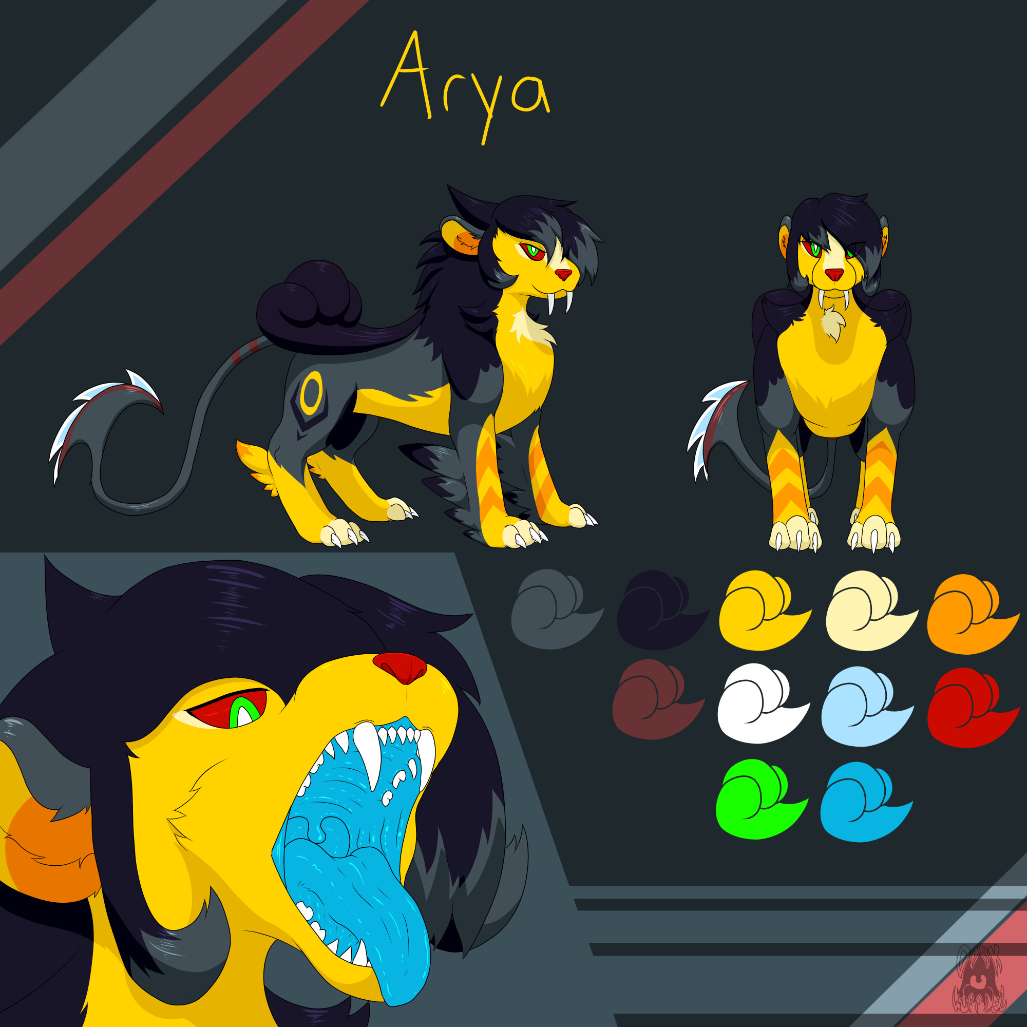 Ref Sheet of Arya's Feral Form