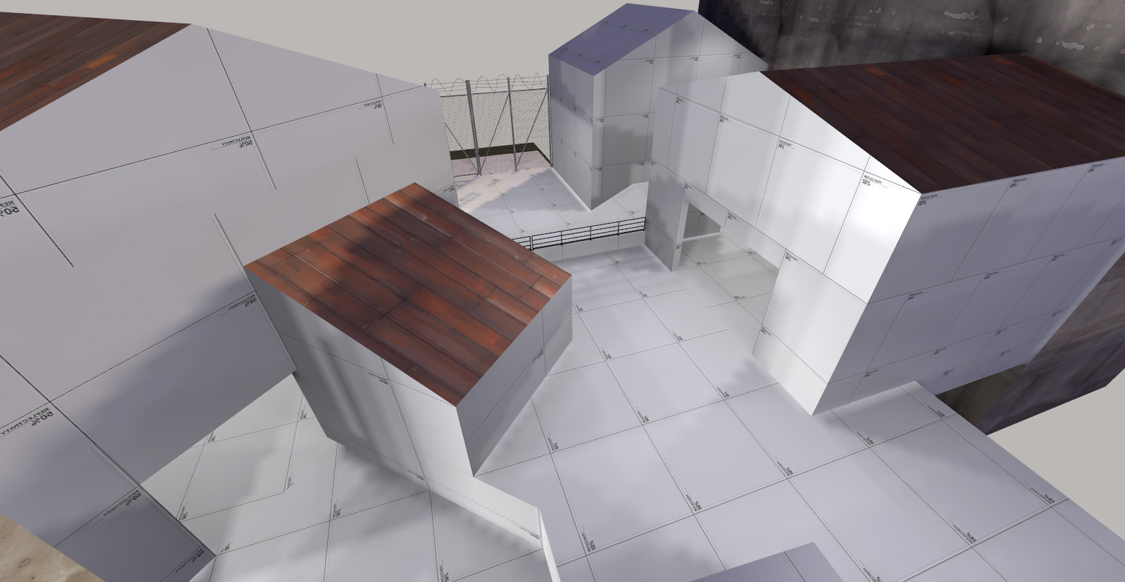 an in-development greybox level for Team Fortress 2. where red team spawn will eventually be at