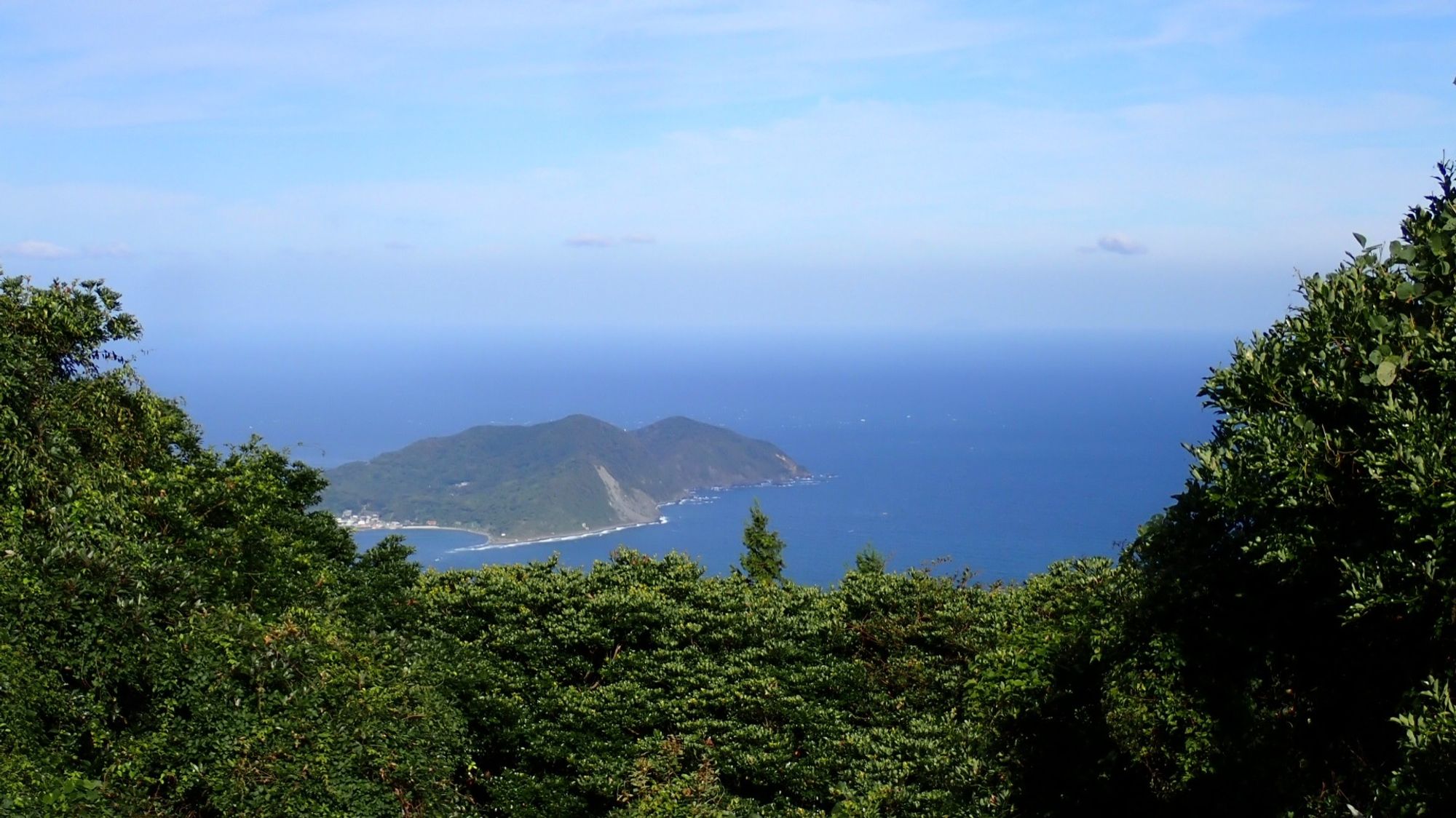 湯川山山頂から大島の眺め