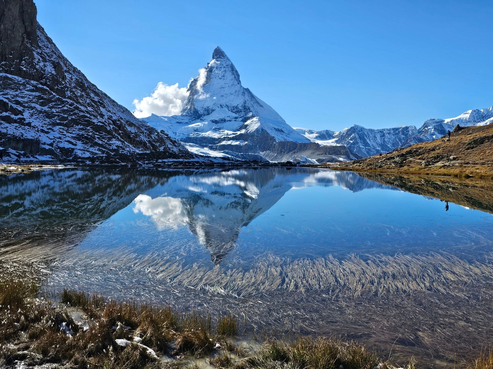 The Matterhorn reflecting in Riffelsee Lake