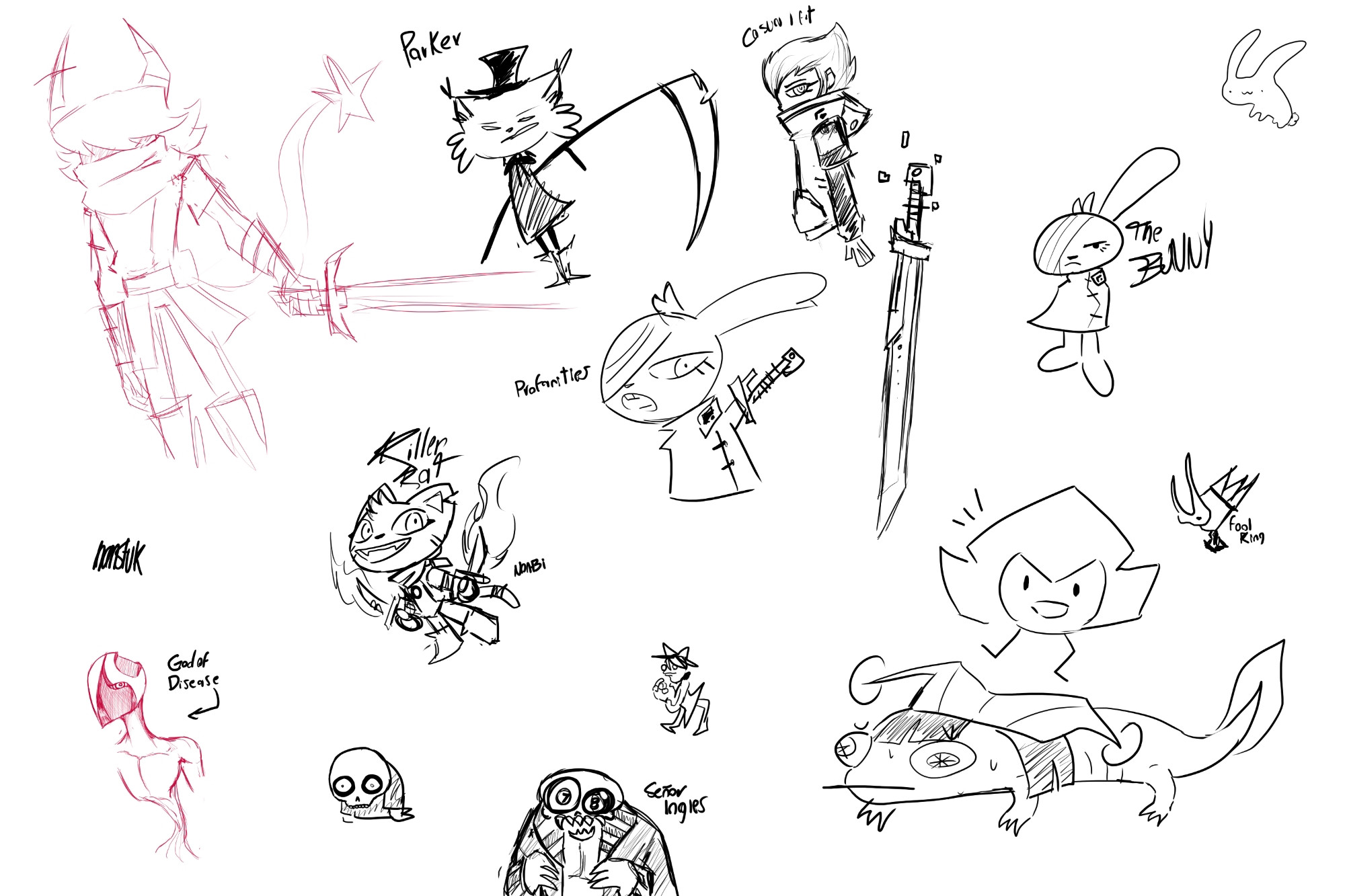 Bunch of random characters plus some character concepts