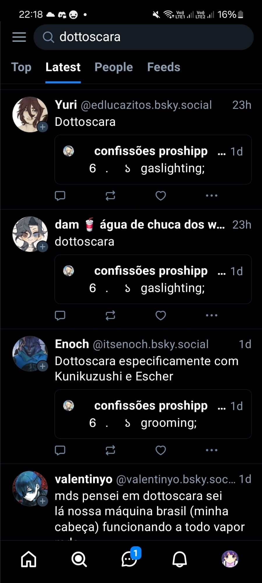 as pessoas taggearam dottoscara em post de gaslighting.