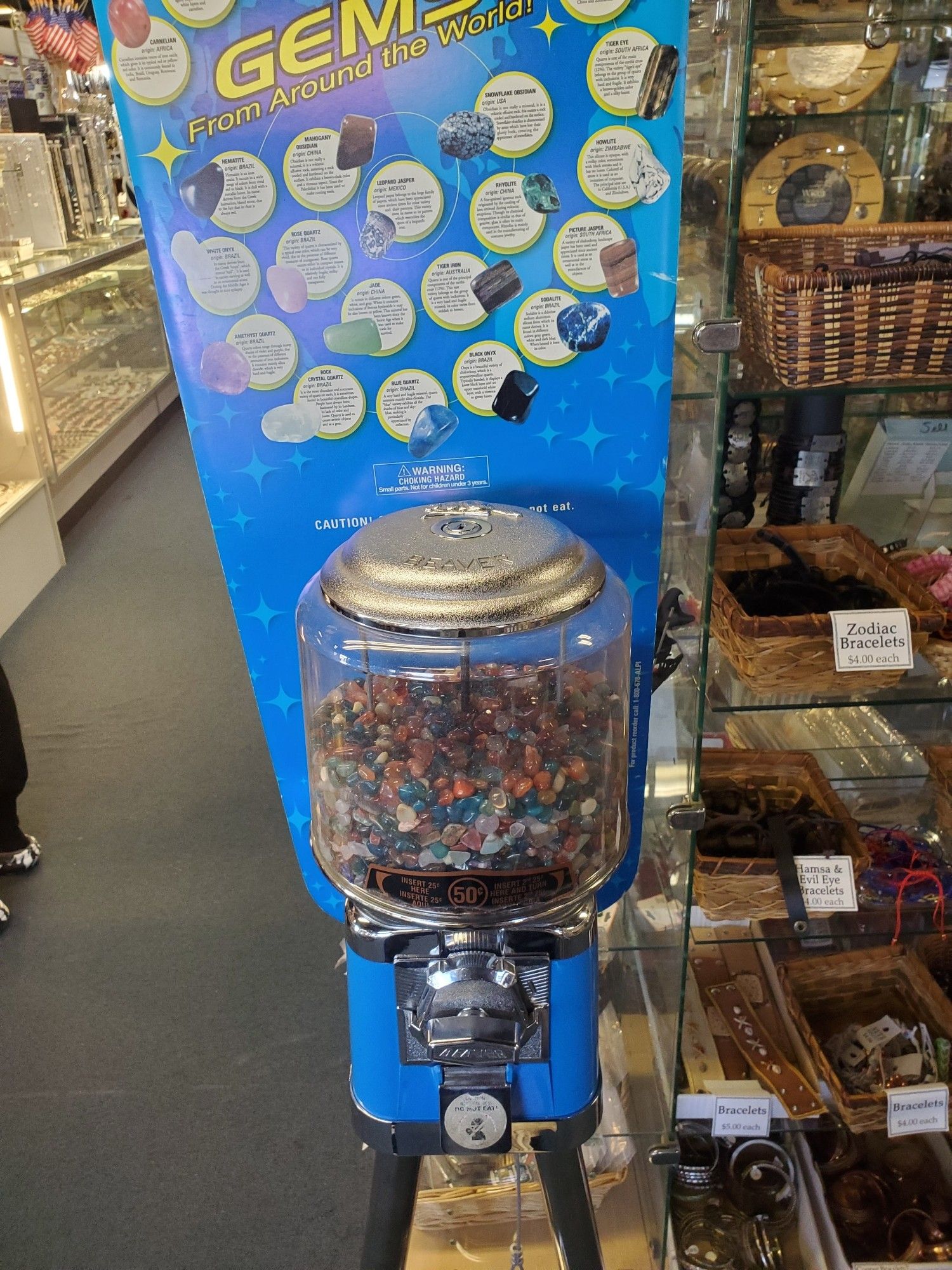 a gumball machine full of rocks