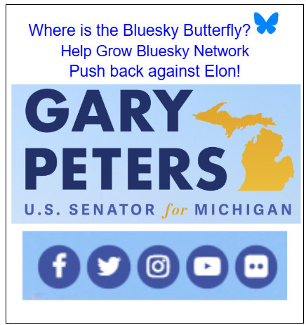 Social Media icons.  Does not include Bluesky Butterfly.  

Includes Text:  
Where is the Bluesky Butterfly?
Help Grow Bluesky Network
Push back against Elon!