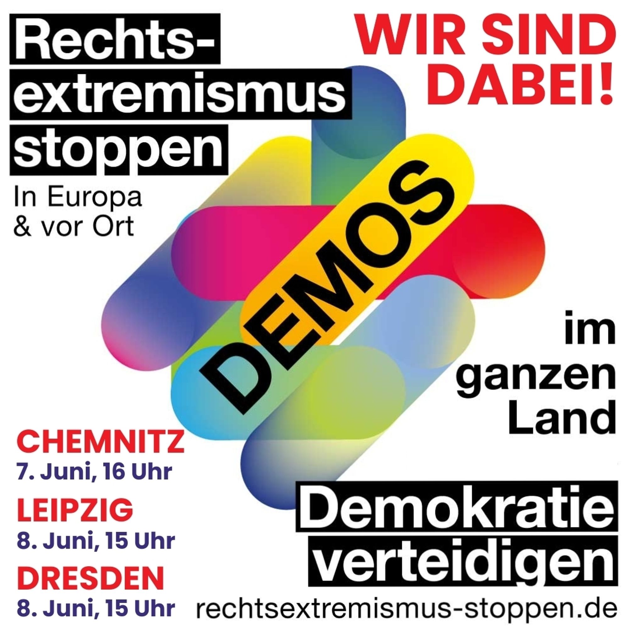 Es handelt sich um den Aufruf zu den Demonstrationen unter dem Motto "Rechtsextremismus stoppen - Demokratie verteidigen".