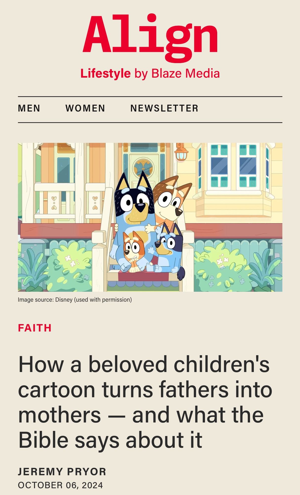 Align
Lifestyle by Blaze Media

How a beloved children's cartoon turns fathers into mothers — and what the Bible says about it

JEREMY PRYOR
OCTOBER 06, 2024