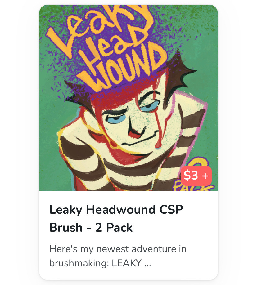 screenshot of a sale item (can be seen via the link in the post): Leaky Headwound CSP Brush 2 pack