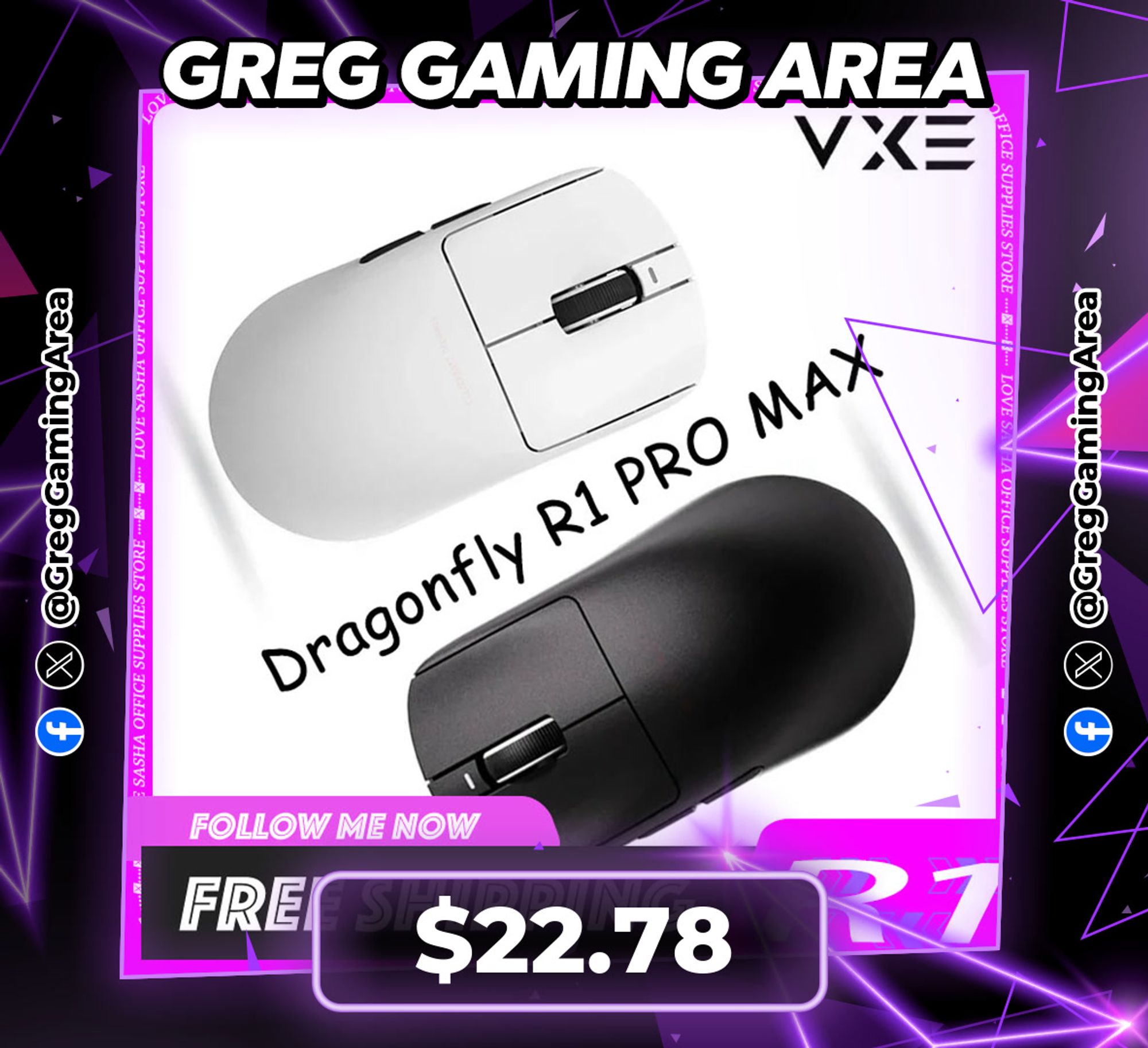 VGN VXE Dragonfly R1 PRO MAX Bluetooth Mouse Gaming Mouse Rechargeable Gamer Paw3395 Lightweight Customized Wireless Mouse Espor