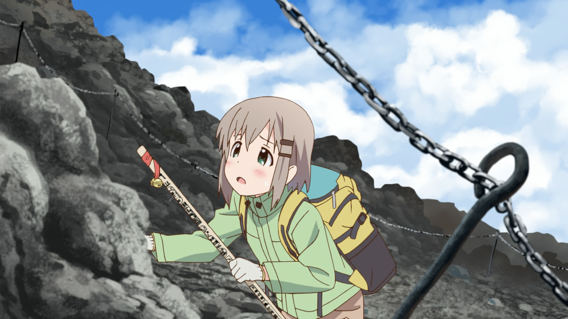 Aoi Yukimura climbing Mt. Fuji from the anime series Encouragement of Climb Season 2.