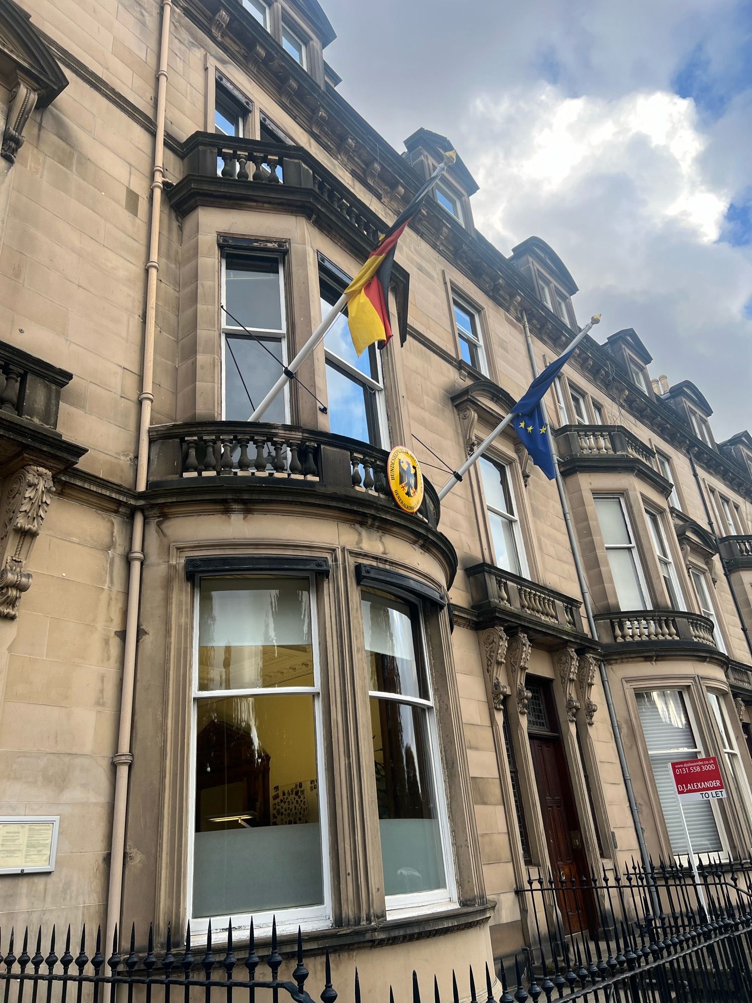 Outside of the German consulate in Edinburgh