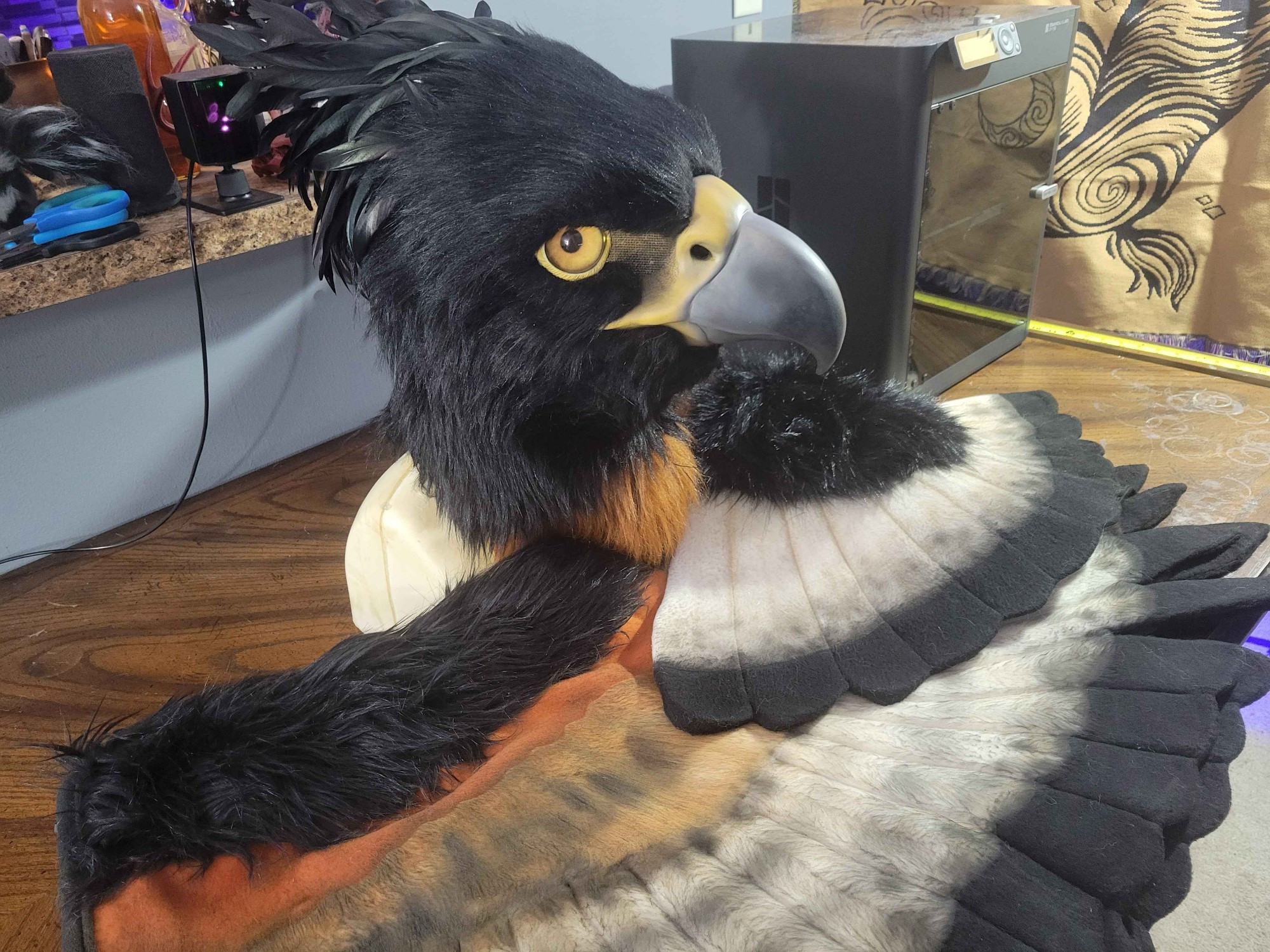 Black and Chestnut eagle mask, tail, and wing arms