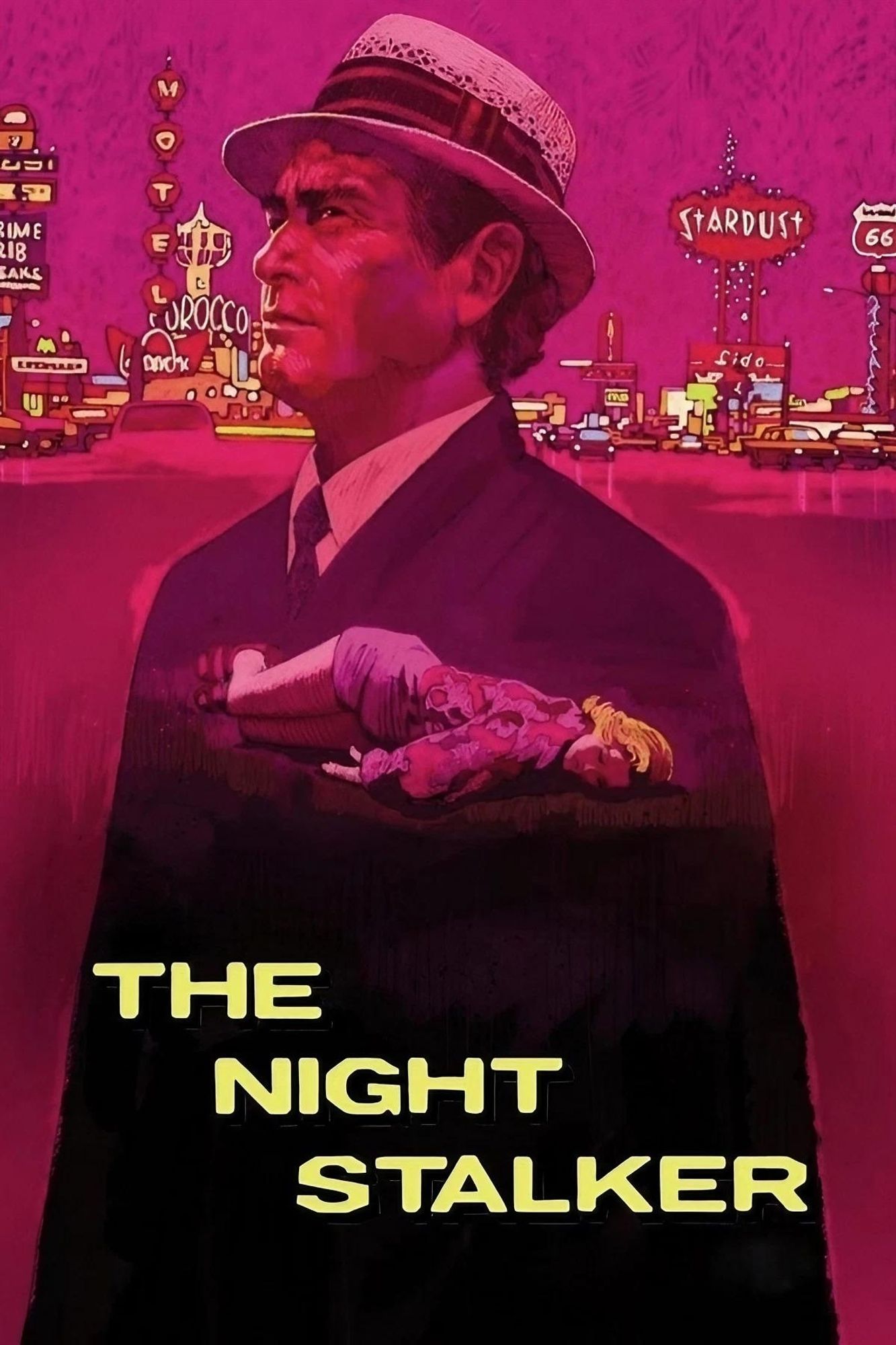 The cover image from Kino Lorber's Blu-ray release of 1972's TV movie THE NIGHT STALKER.