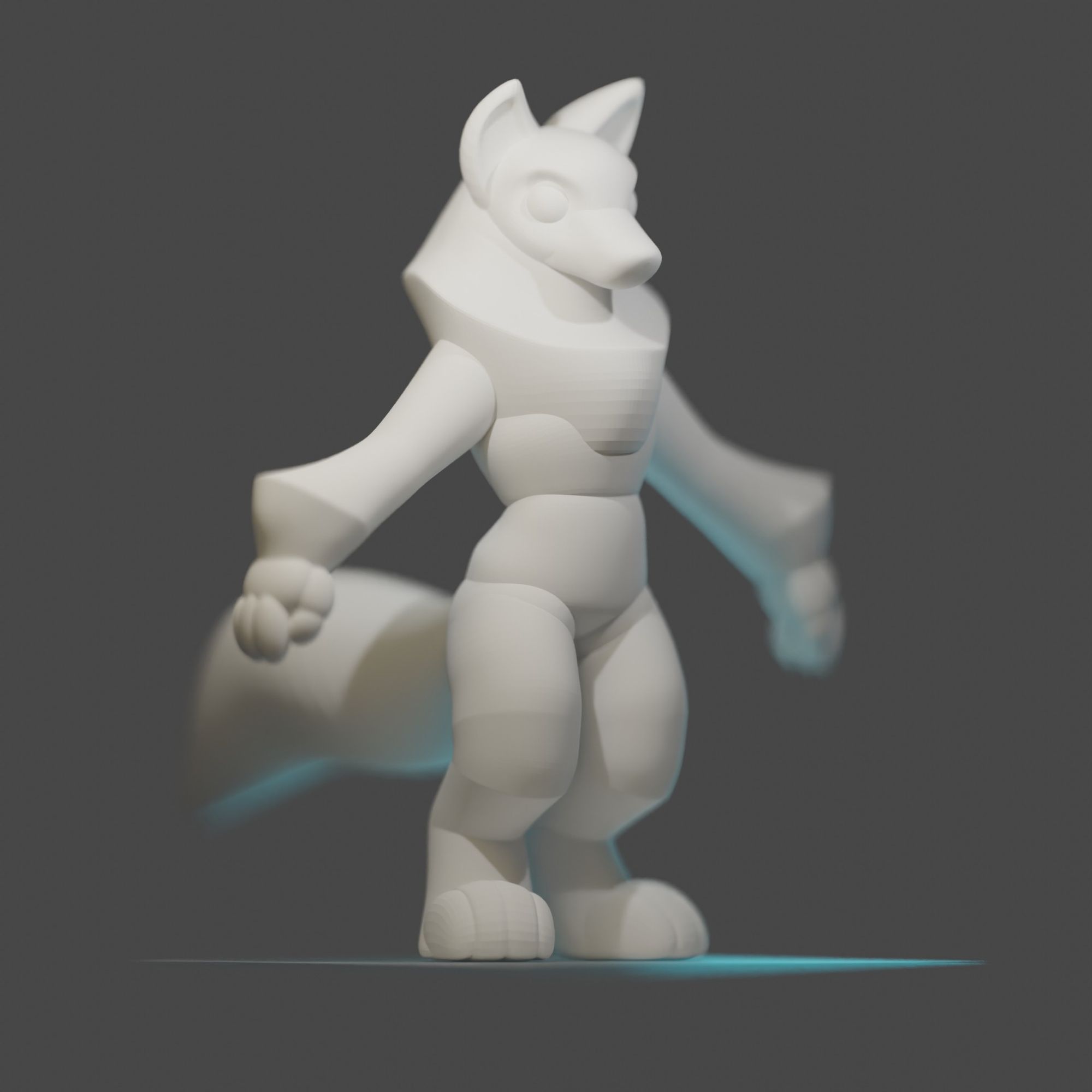 render of blocky canine anthro with feminine silhouette