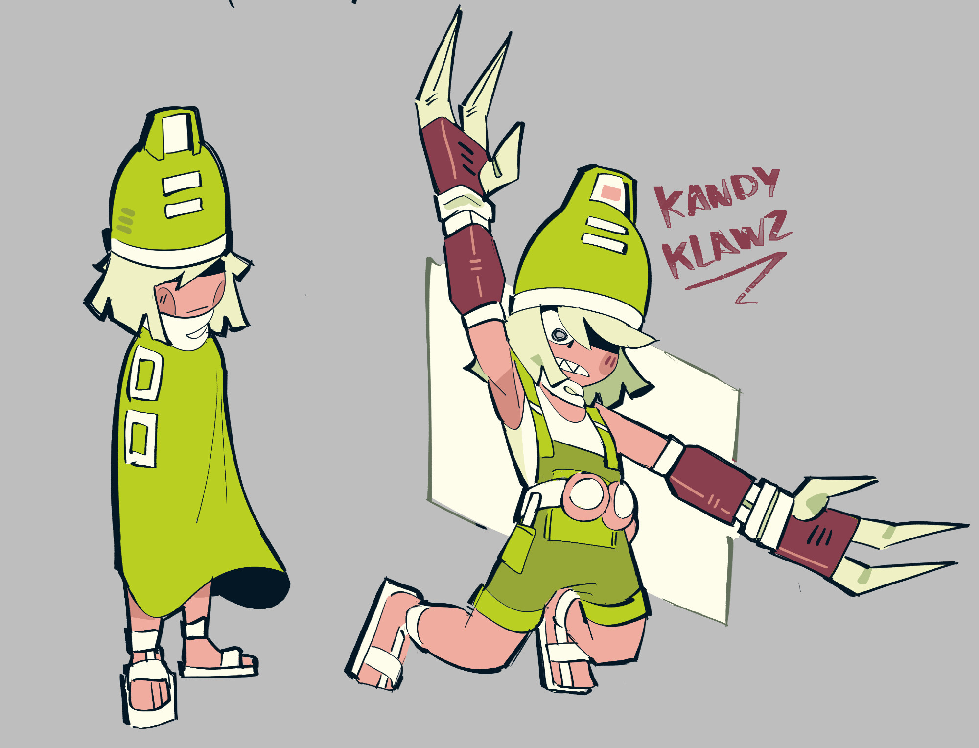 Kandy Klawz (KK for short) is an orphan girl who belonged to a group of children abducted by the Re-Con and forced to perform mining labor with prosthetic steel claws. I don't really have a lot written for her yet.