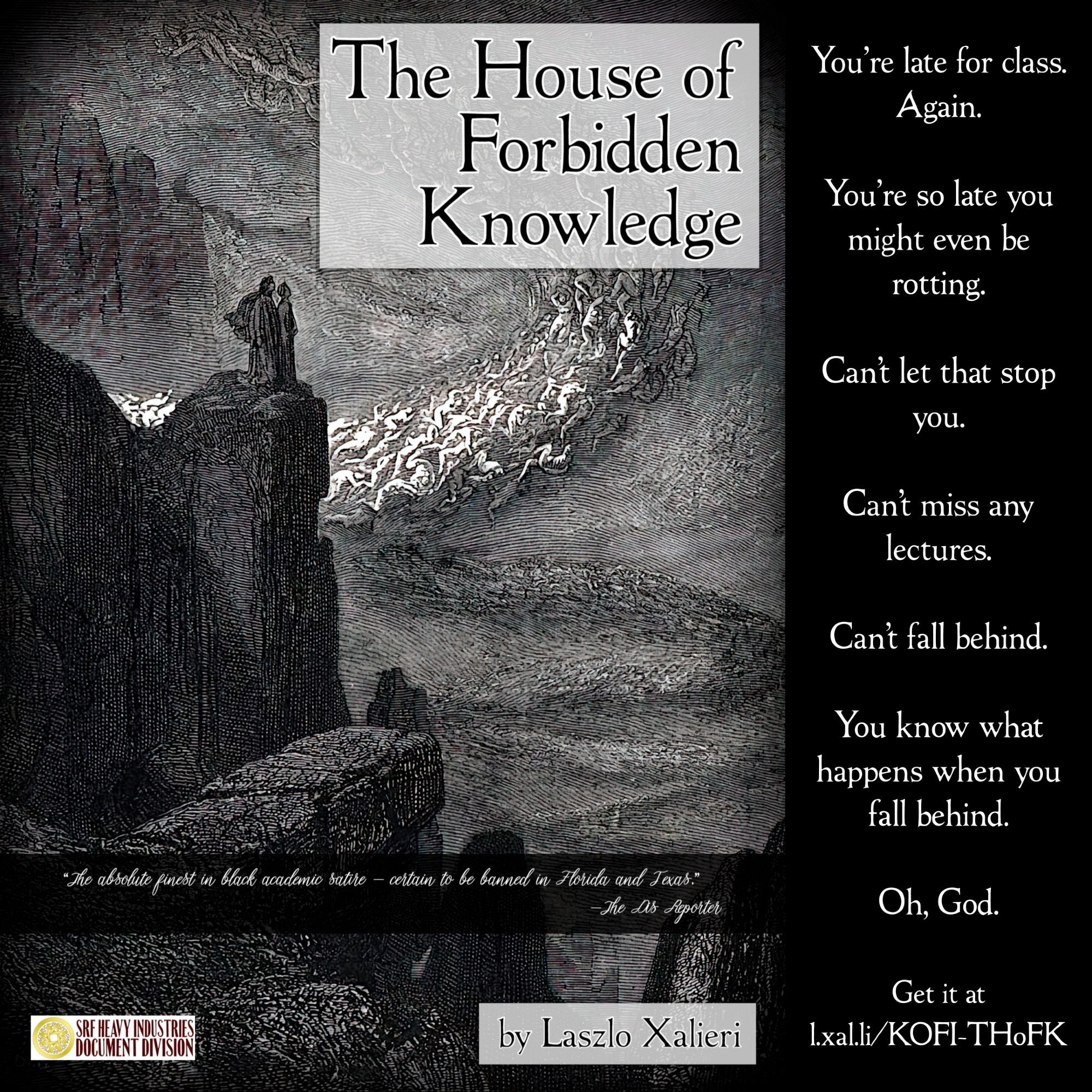 an ad for the ebook of The House of Forbidden Knowledge