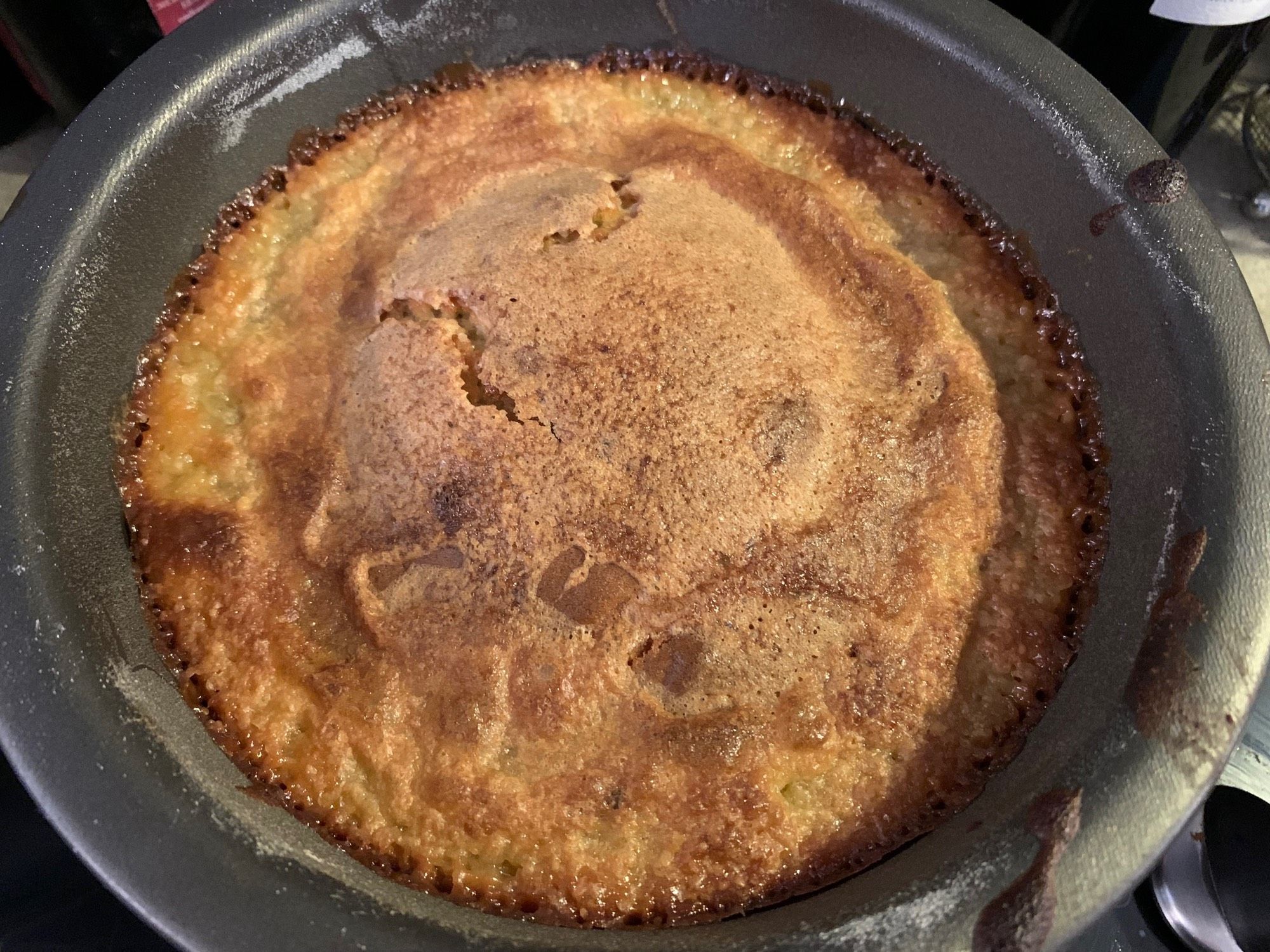 Fondant à la poire, vue de dessus.