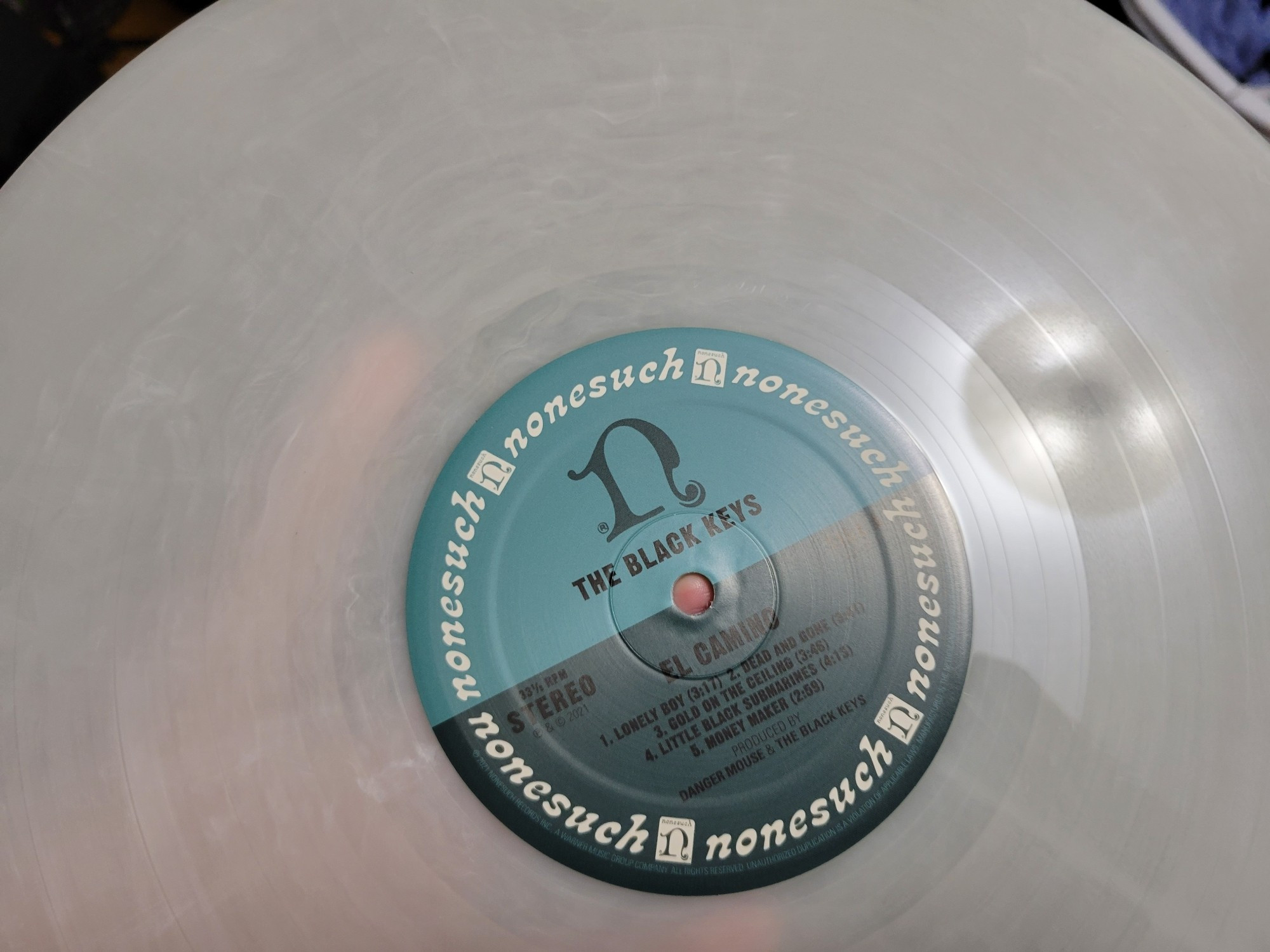 A slightly translucent white vinyl