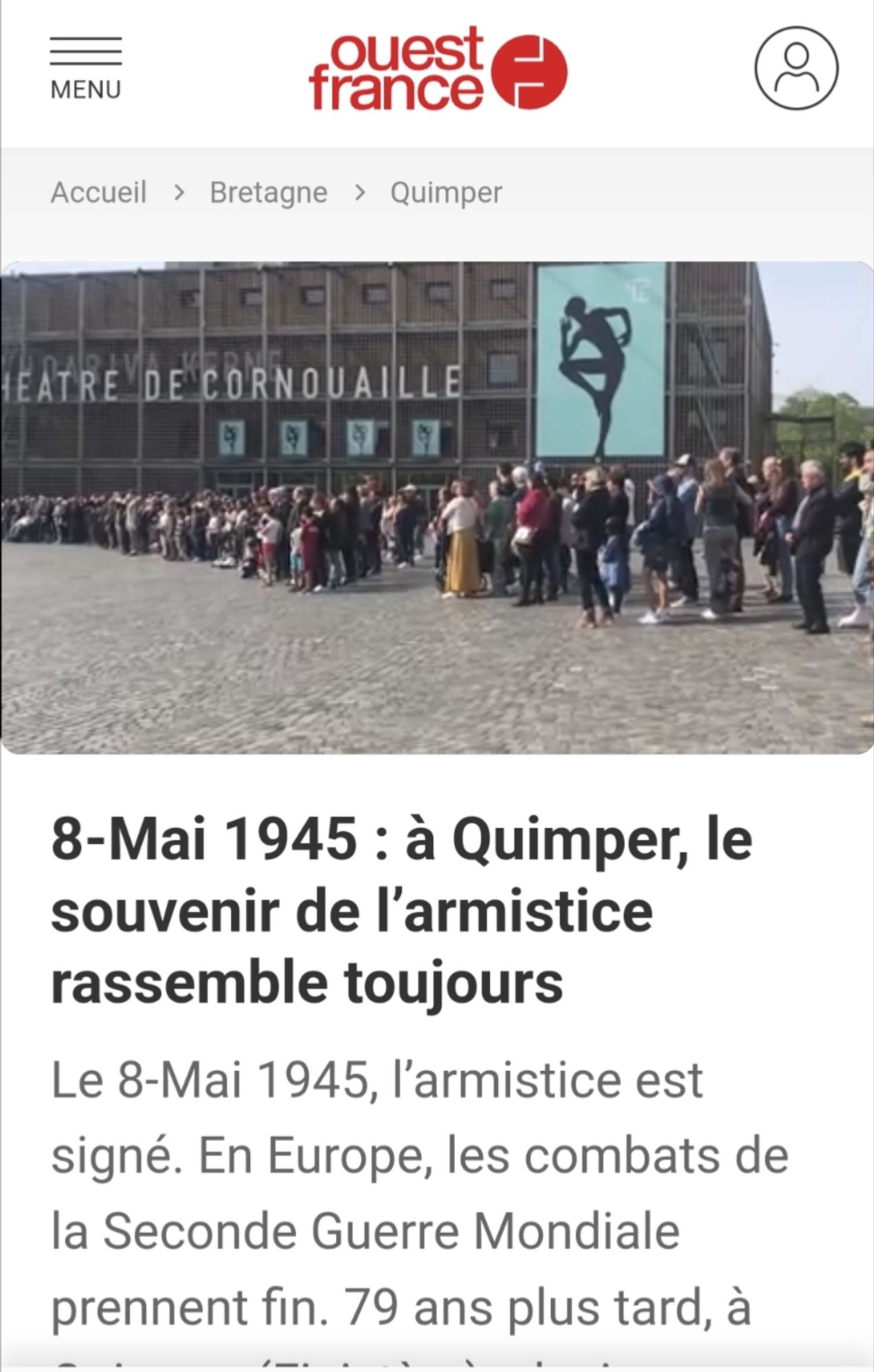 Ouest France parle d'armistice pour le 8 mai 1945  jour de la victoire sur l'Allemagne nazie et confond avec le 22 juin 1940 ou le 11 novembre 1918.