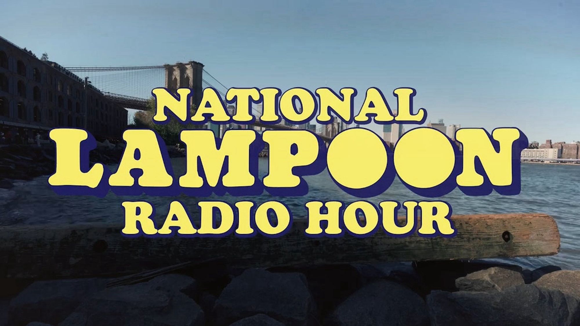 A screenshot of the National Lampoon Radio Hour title text.