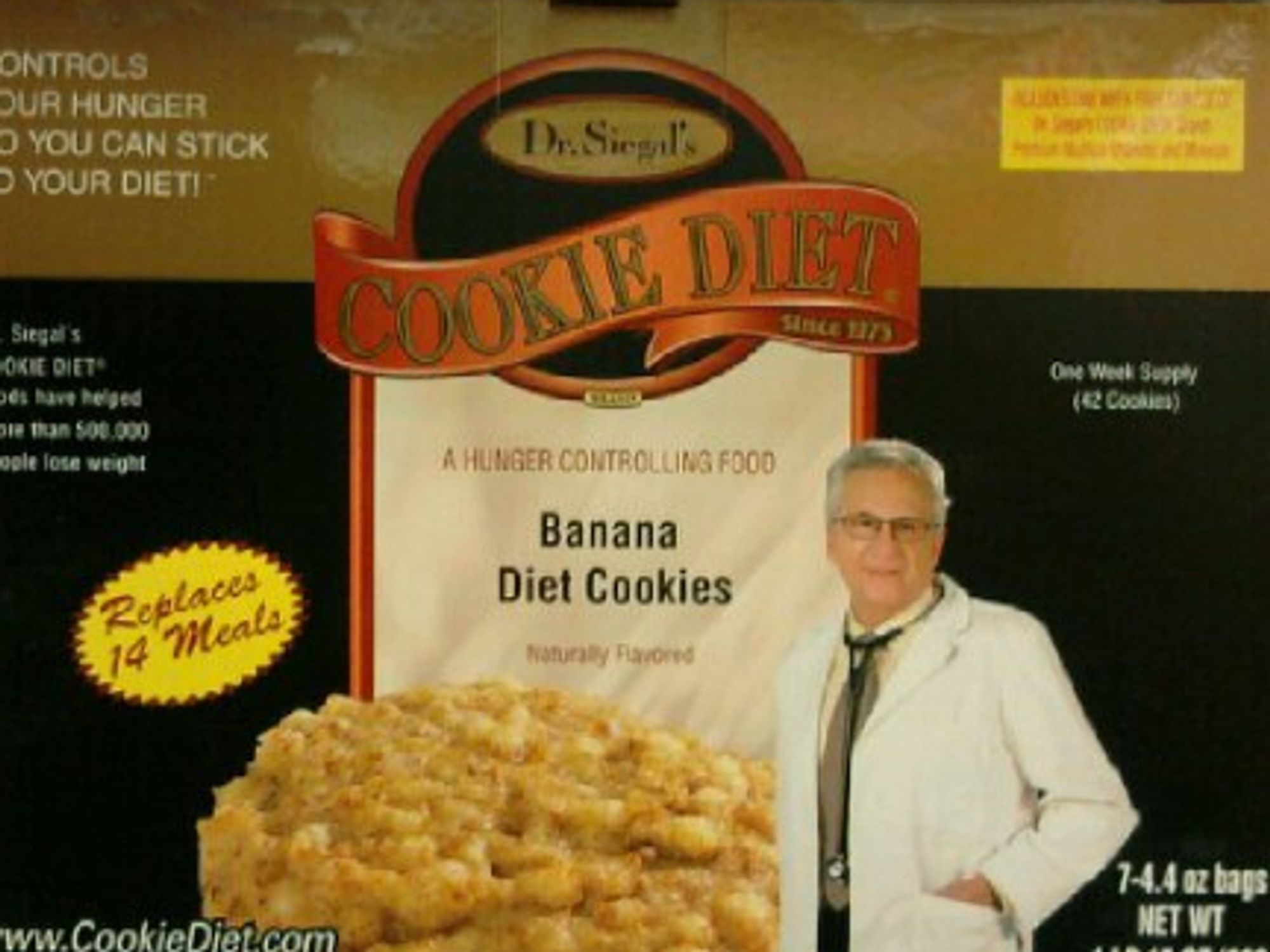 Product box for the Banana flavor of "Dr. Siegel's Cookie Diet"