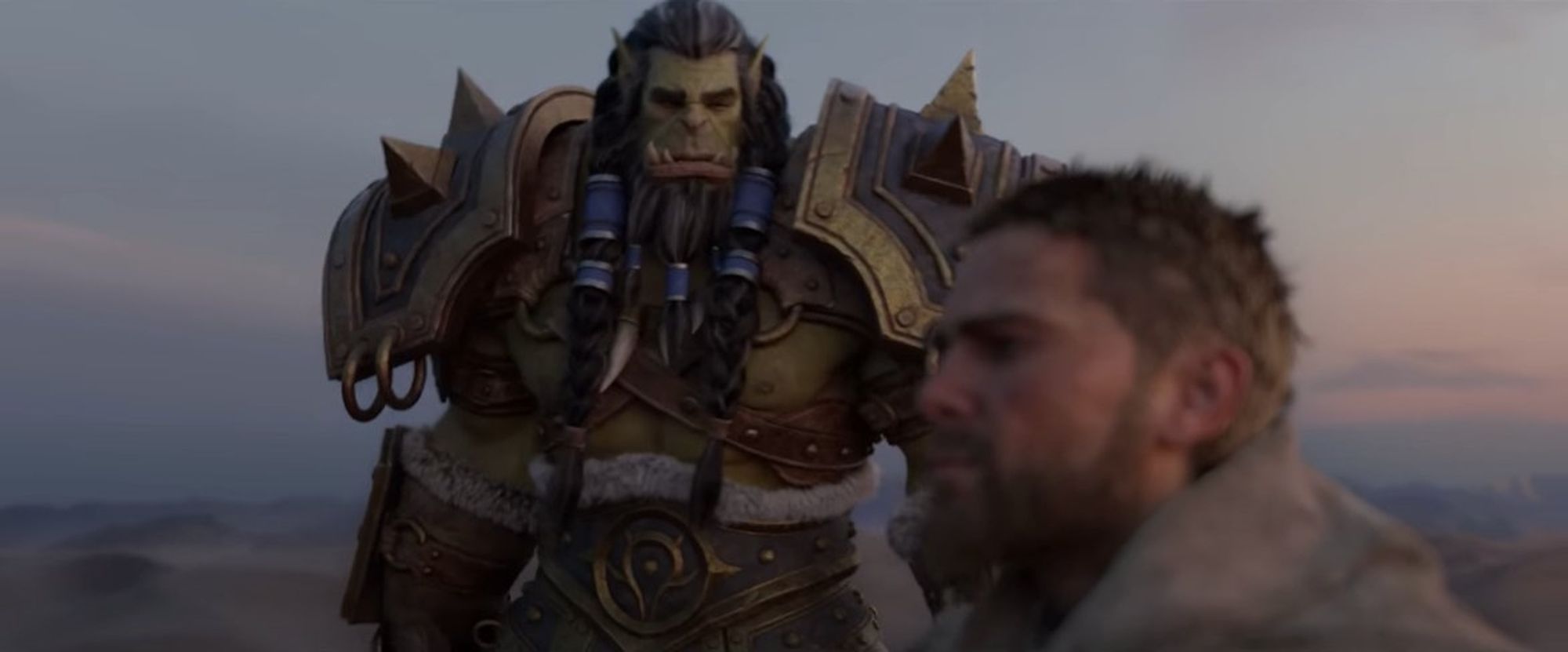 Thrall looking at Anduin in the new WoW cinematic