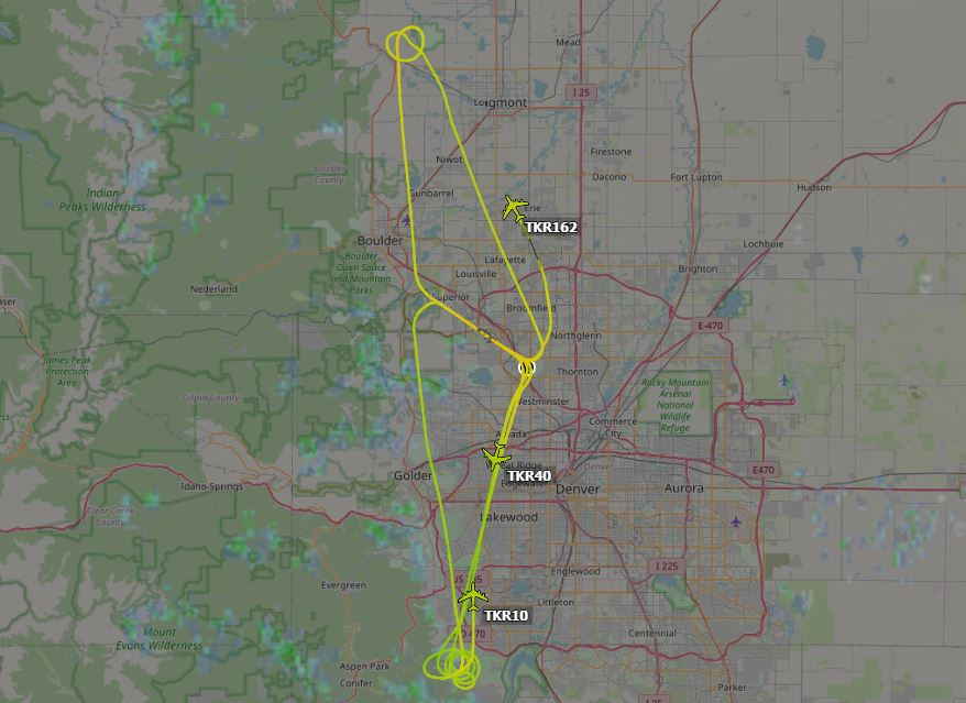 Automatic Direct Surveillance Broadcast (ADSB) data for the three tanker aircraft in this post