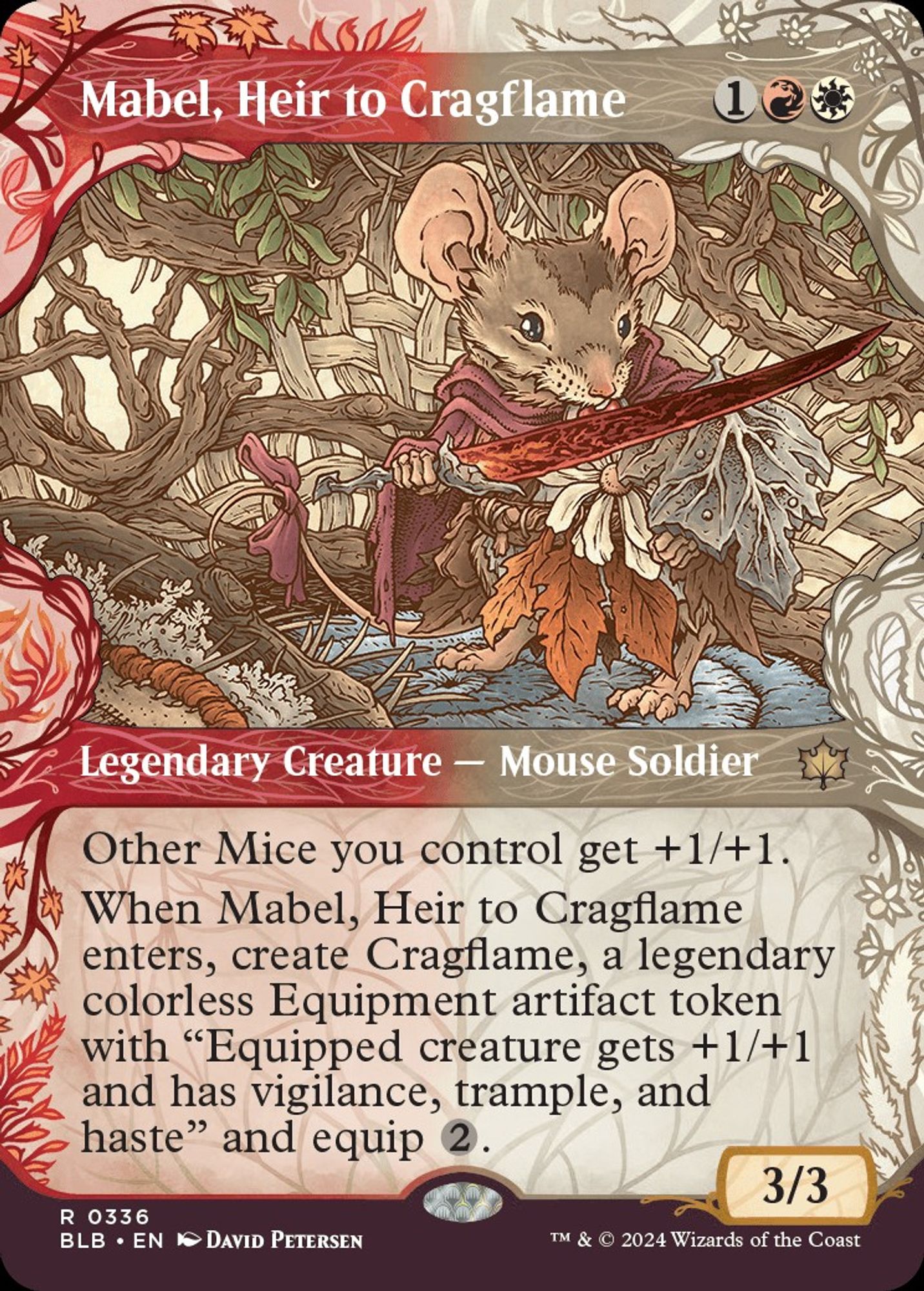 Showcase card of Mabel, illustrated by David Petersen.