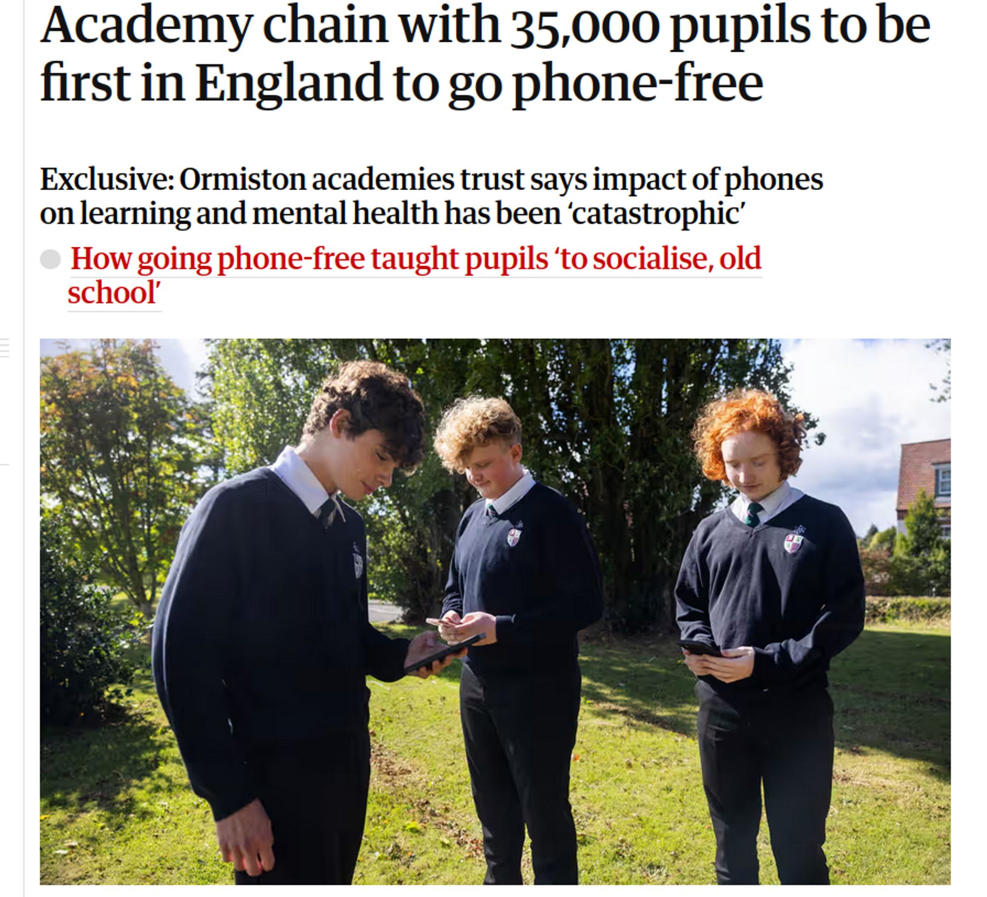 screenshot of https://www.theguardian.com/education/2024/sep/13/academy-chain-with-35000-pupils-to-be-first-in-england-to-go-phone-free