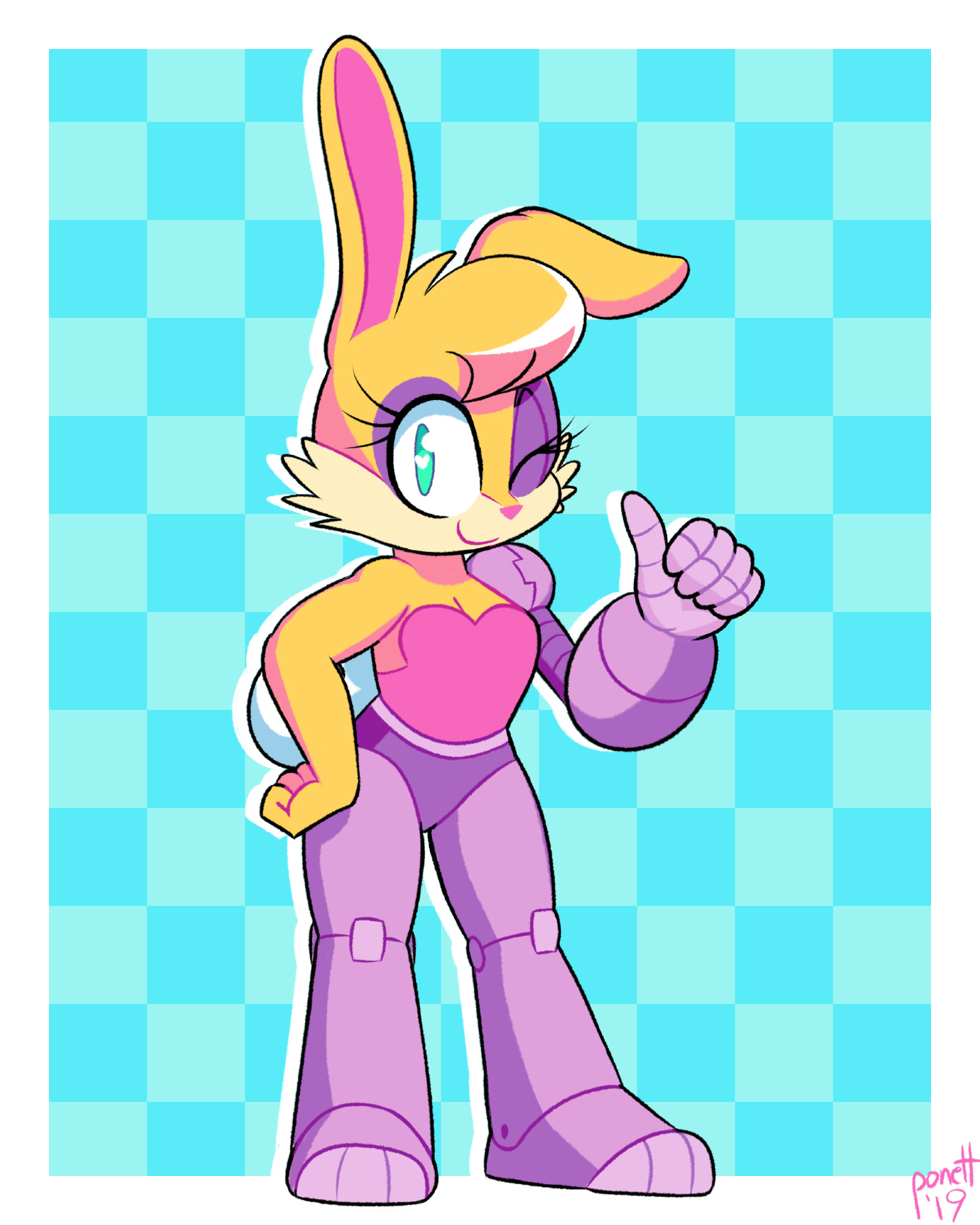 a drawing of Bunnie Rabbot from Archie Sonic, as seen on my blog Thanks Ken Penders