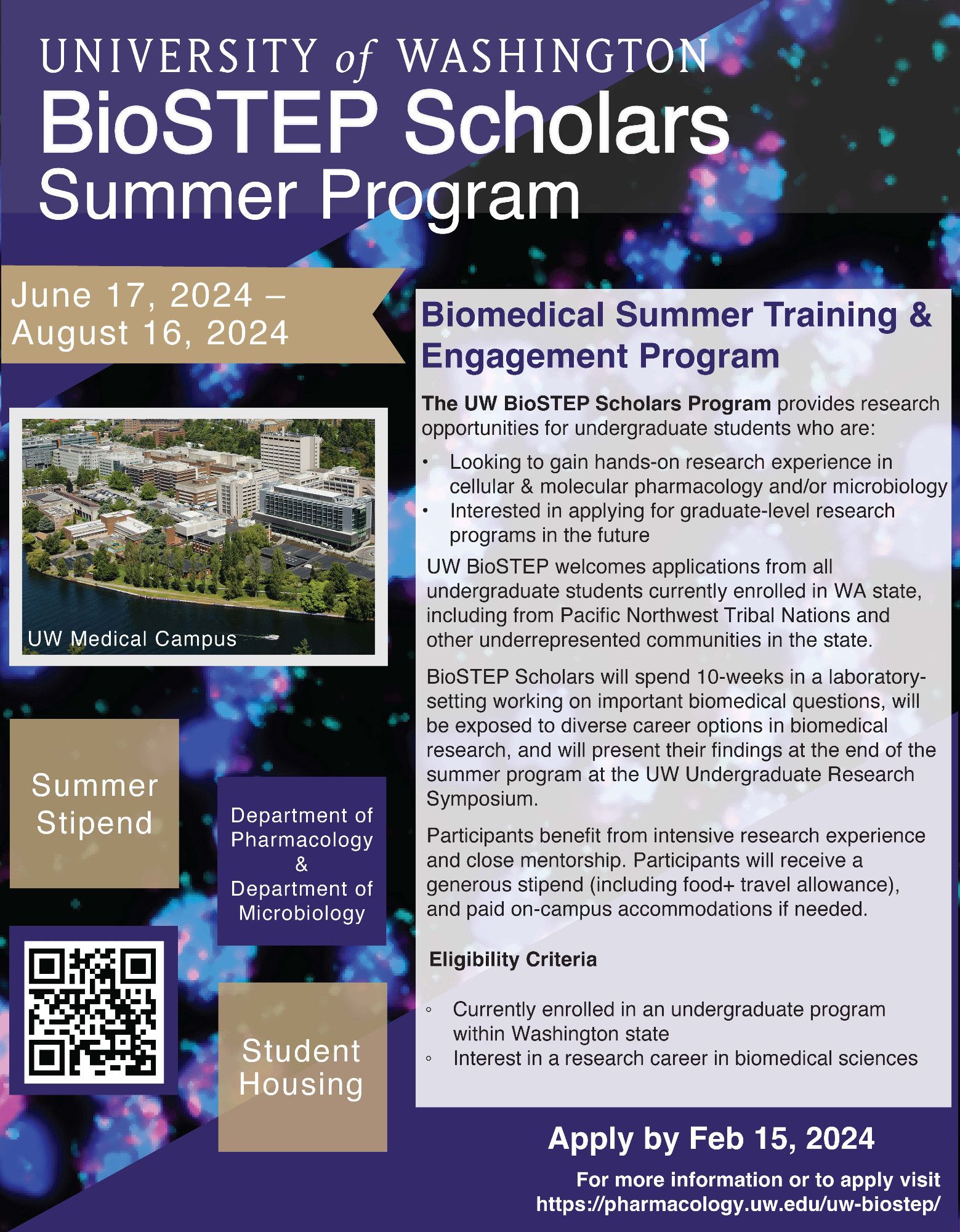 University of Washington Biomedical Summer Training & Engagement Program flyer