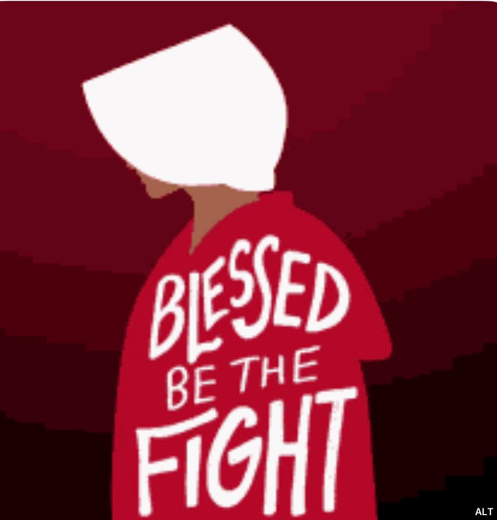 Photo of a handmade with the words Blessed Be The Fight 