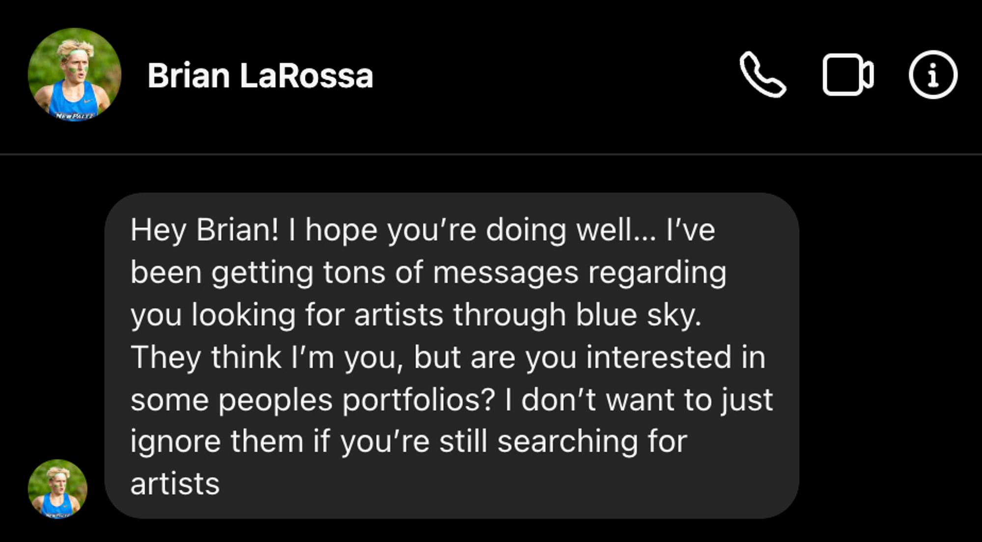 a DM From a different Brian LaRossa