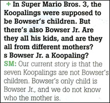 Game Informer asking Shigeru Miyamoto about the Koopalings and Bowser Jr.