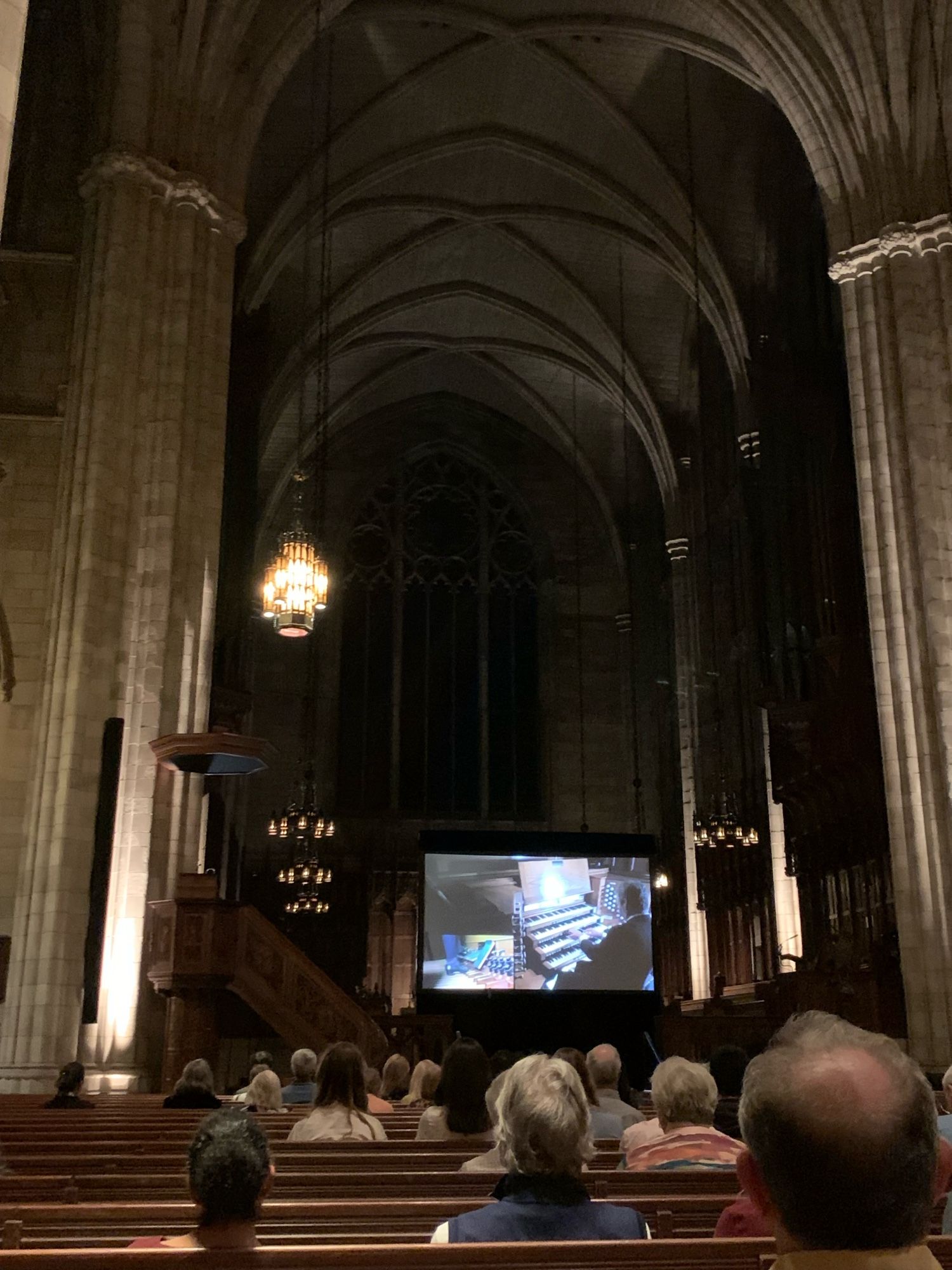 Organ performance, displaying a live feed of the console and pedal board as the organist is doing his thing (v impressive).